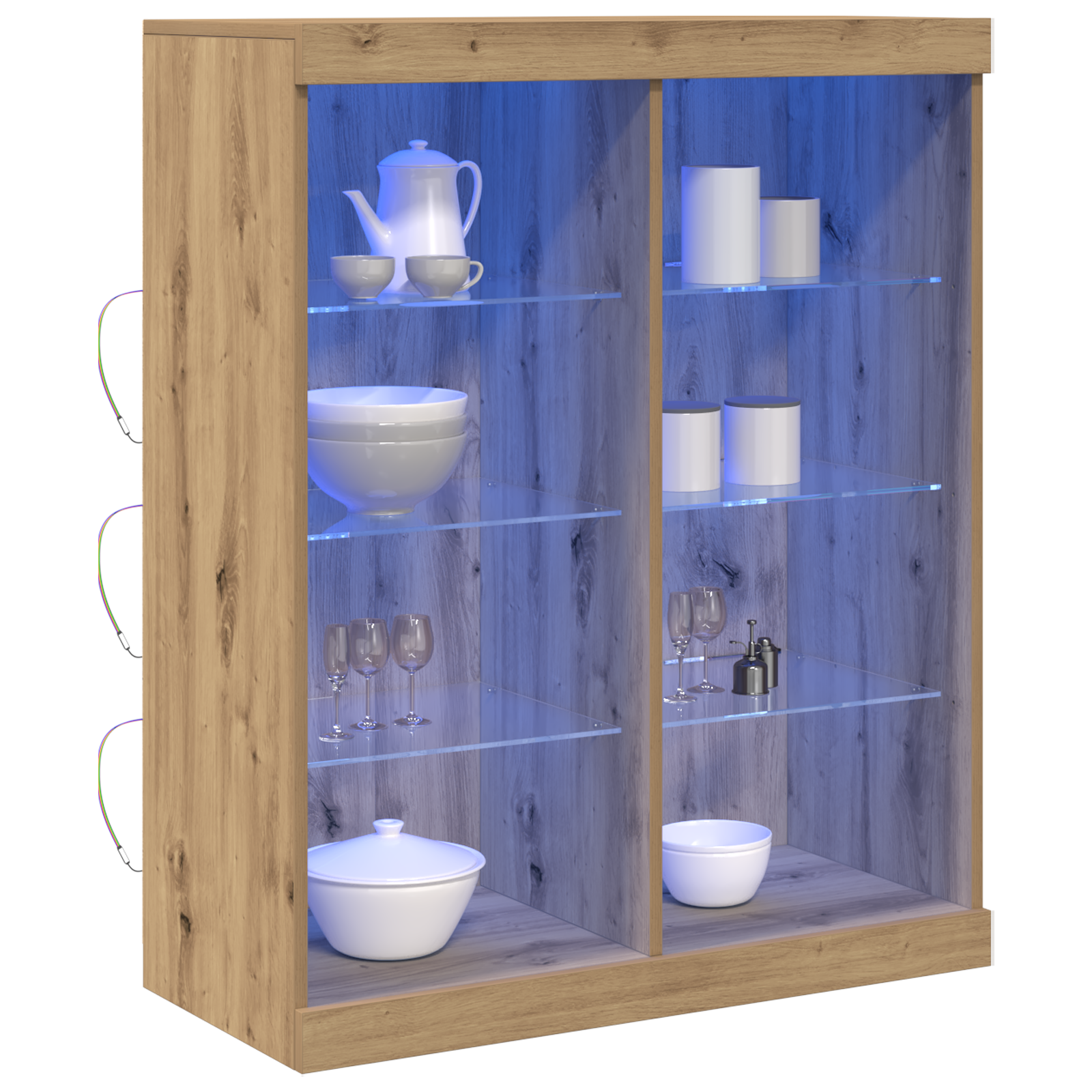 vidaXL Sideboard met LED-verlichting Artisan Eiken 41x37x100 cm
