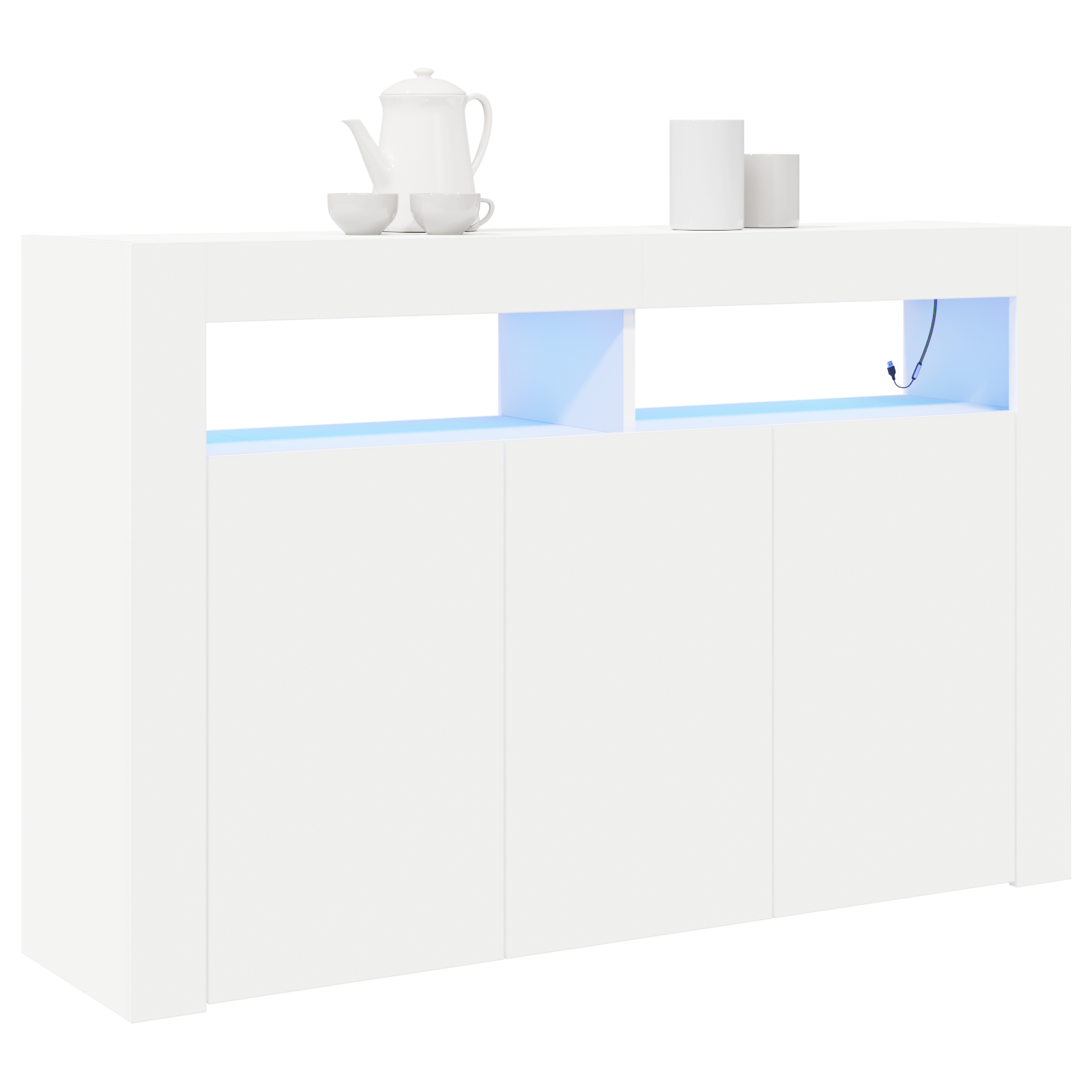 vidaXL Sideboard met LED-verlichting Wit 116x30x75 cm