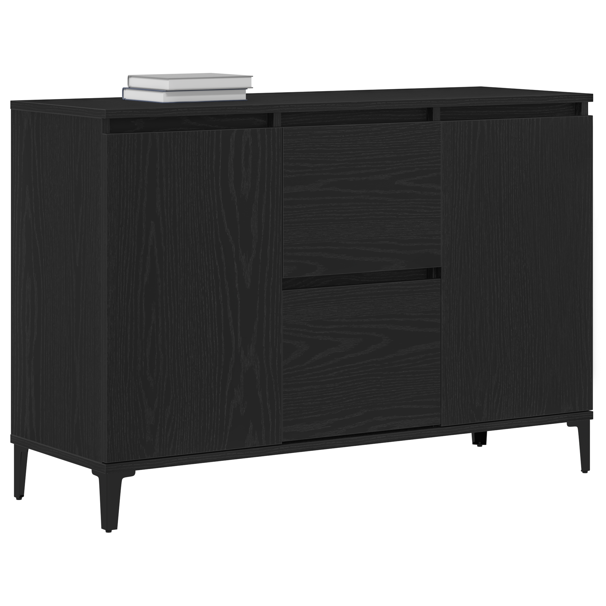 vidaXL Dressoir Zwart Eiken 104x35x70 cm Gegarandeerd Hout