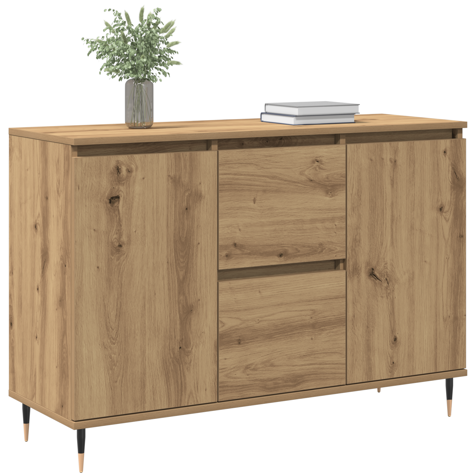 vidaXL Dressoir met deuren en lades 101,5x35x70 cm artisanaal eiken