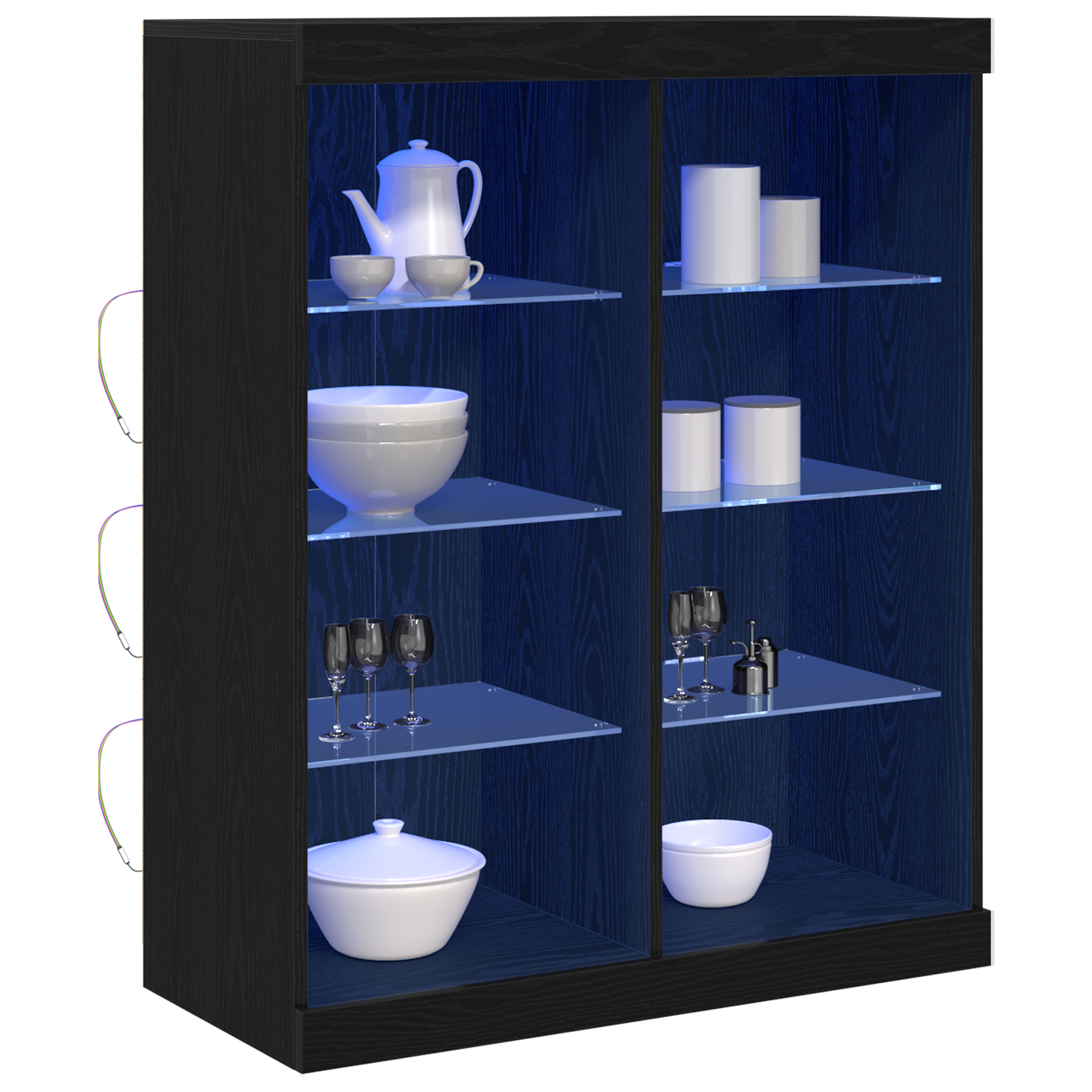 vidaXL Sideboard met LED-verlichting Zwart Eiken 41x37x100 cm
