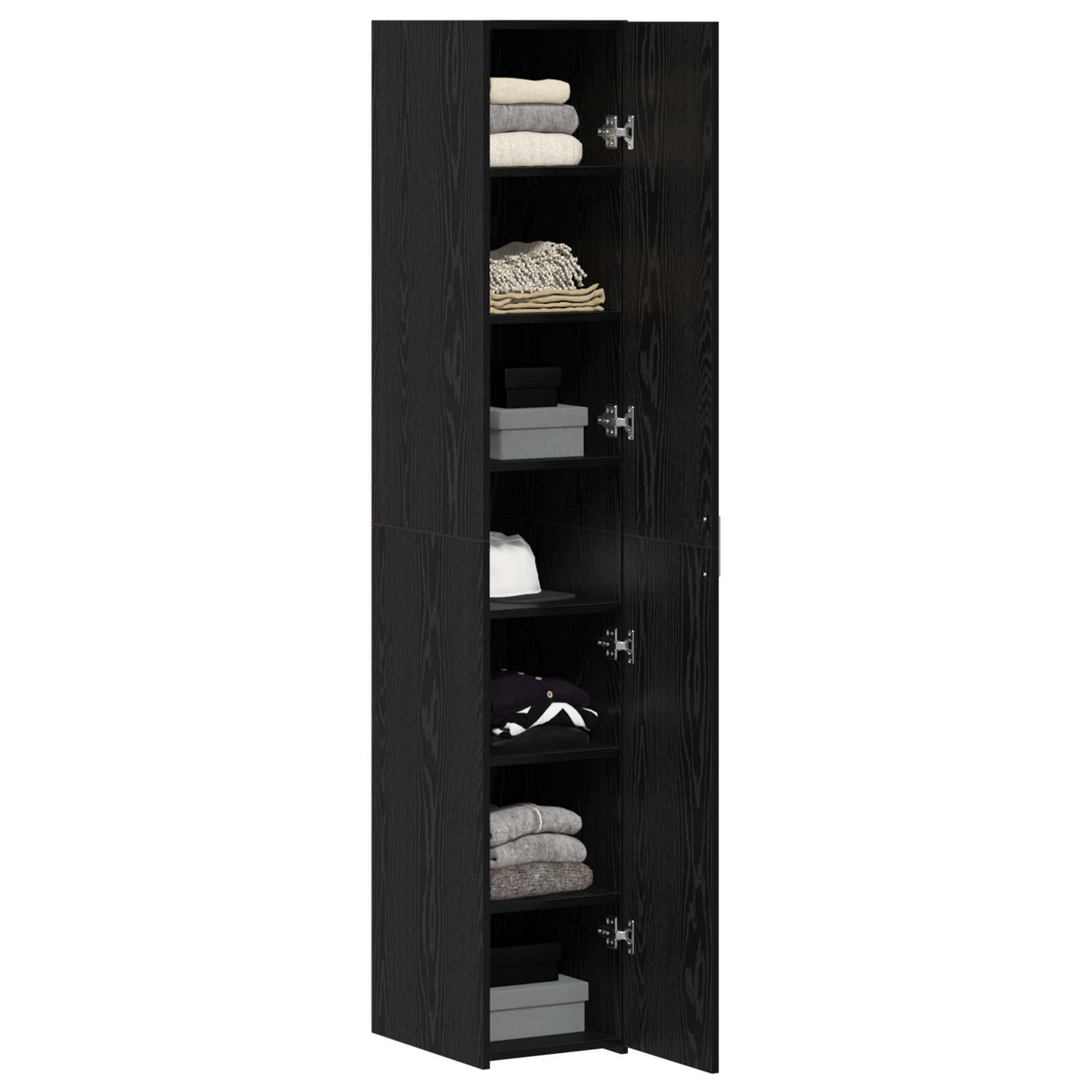 vidaXL Highboard Zwart Eiken 30x42.5x185 cm Spaanplaat