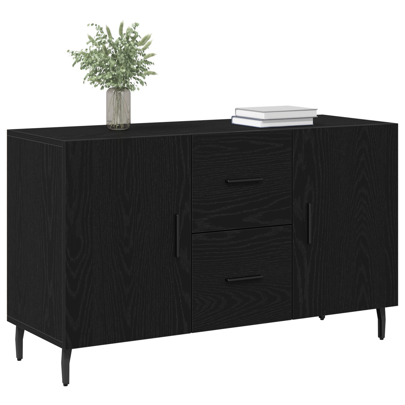 vidaXL Dressoir 100x36x60 cm bewerkt hout zwart eikenkleurig