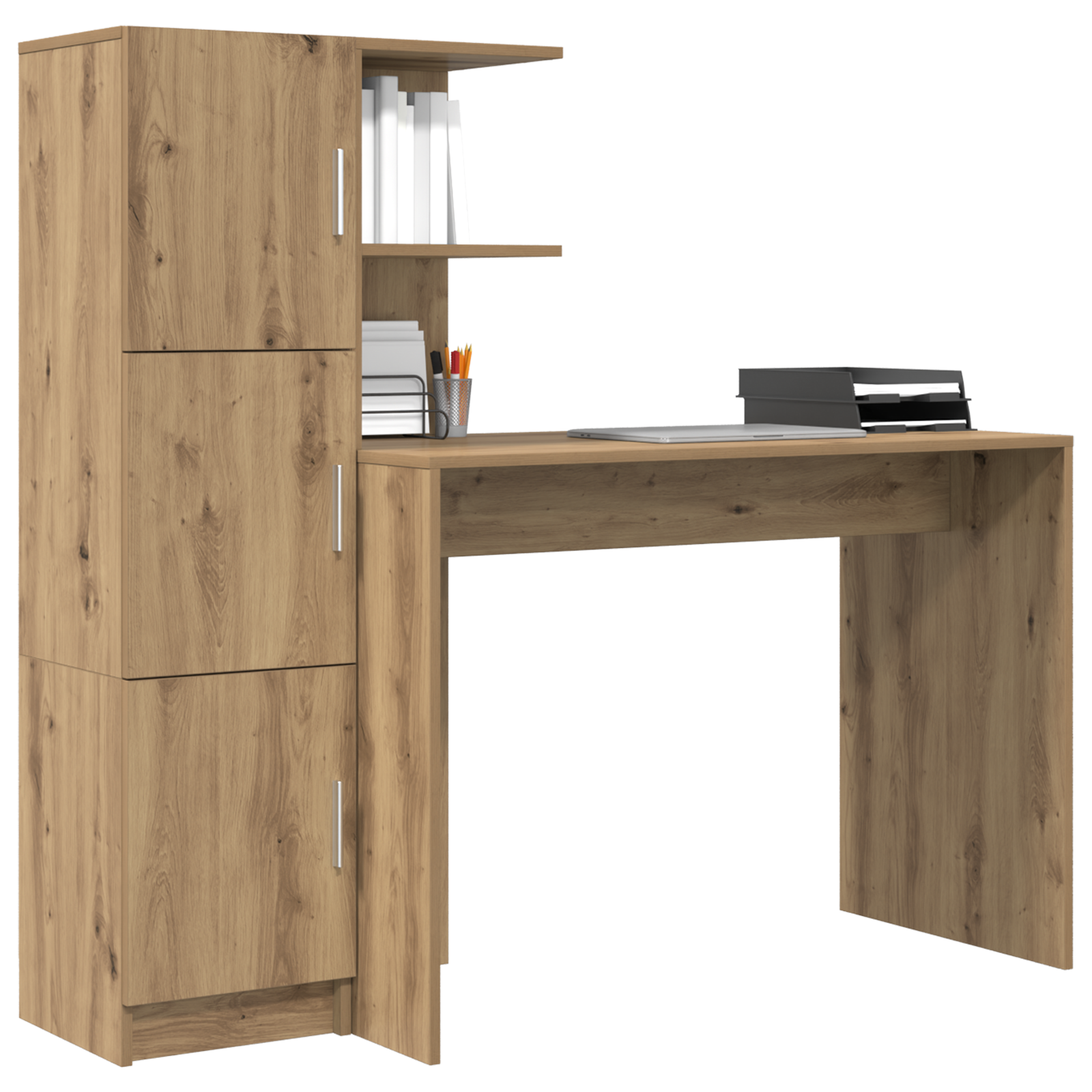 vidaXL Bureau met Opbergfunctie in Artisan Eiken Gelaagd Hout