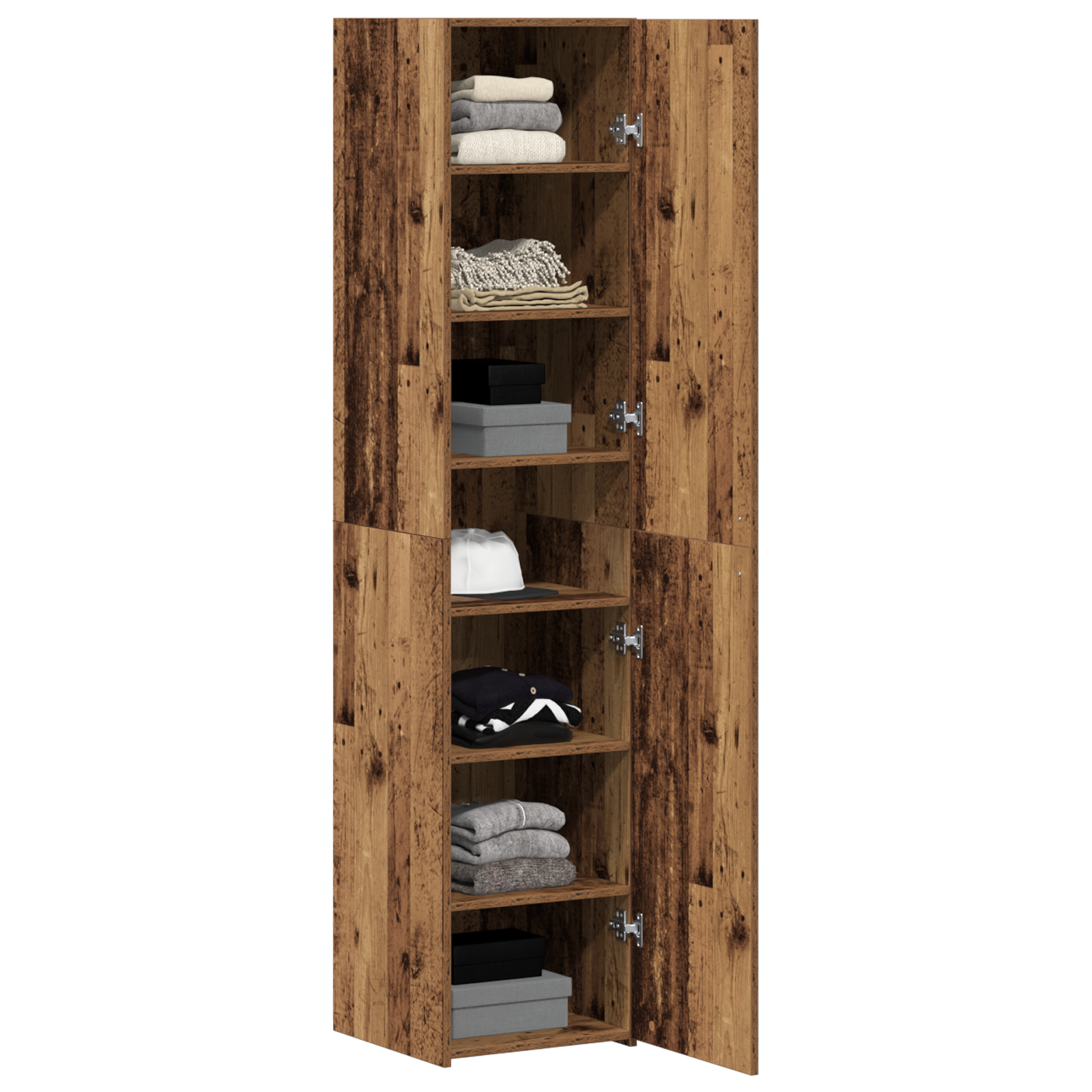 vidaXL Highboard Oud Hout 40x42.5x185 cm Bewerkt Hout