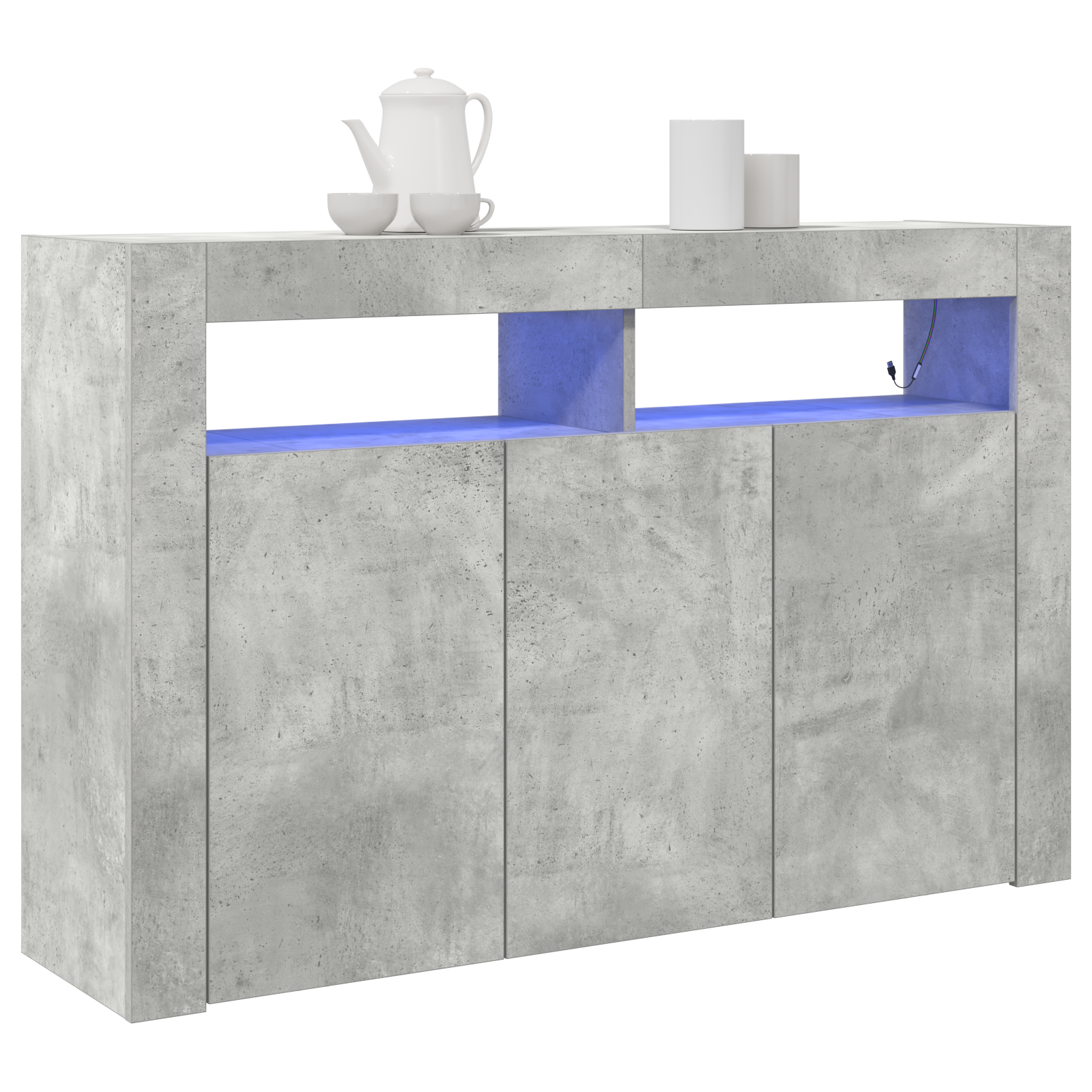 vidaXL Sideboard met LED Verlichting Betonnen Grijs 116x30x75 cm
