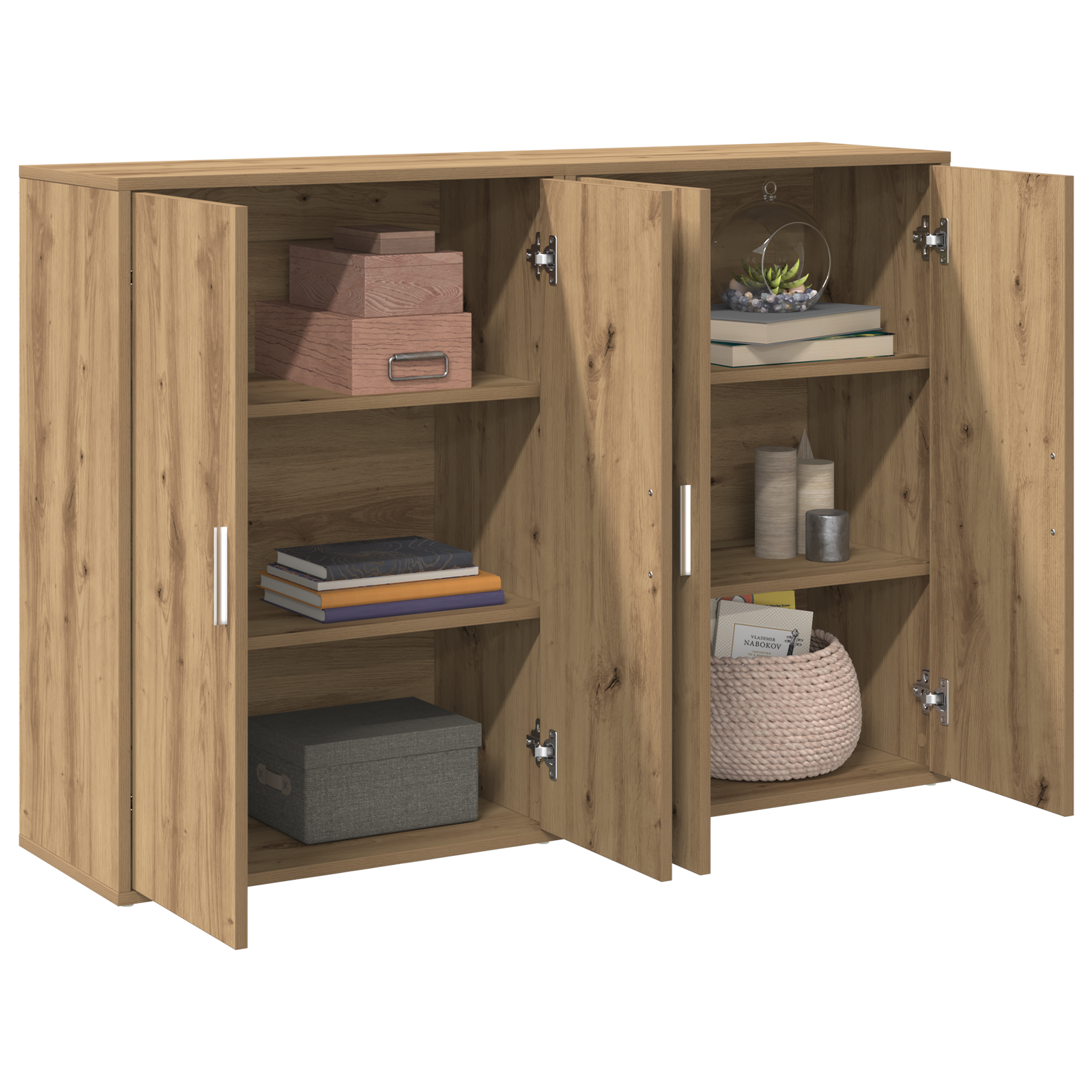 vidaXL Sideboards 2 stuks Artisan Eiken 60x31x84 cm Engineered Hout