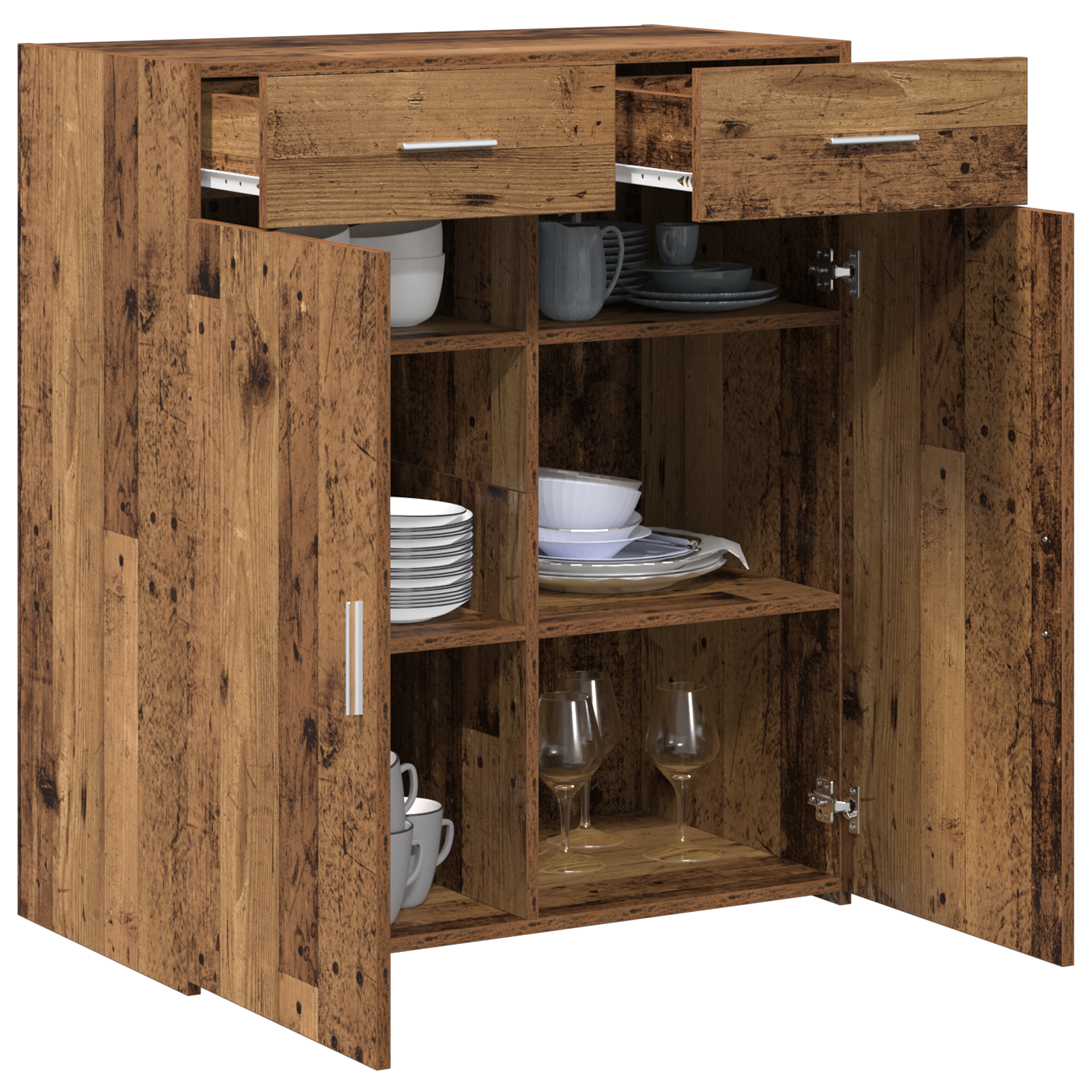 vidaXL Opslagkast Oude Hout 80x42,5x93,5 cm Gefabriceerd Hout