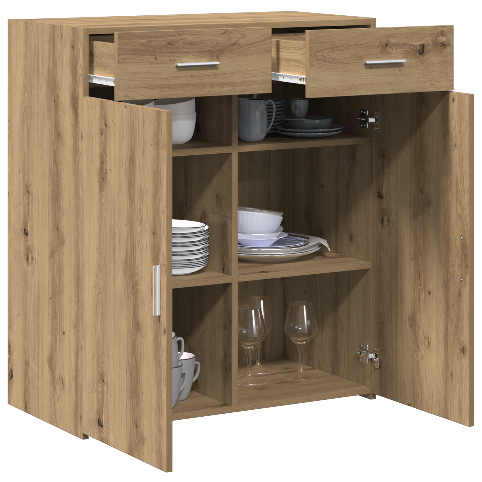 vidaXL Opslagkast Artisan eikenhout 80x42.5x93.5 cm Bewerkt hout