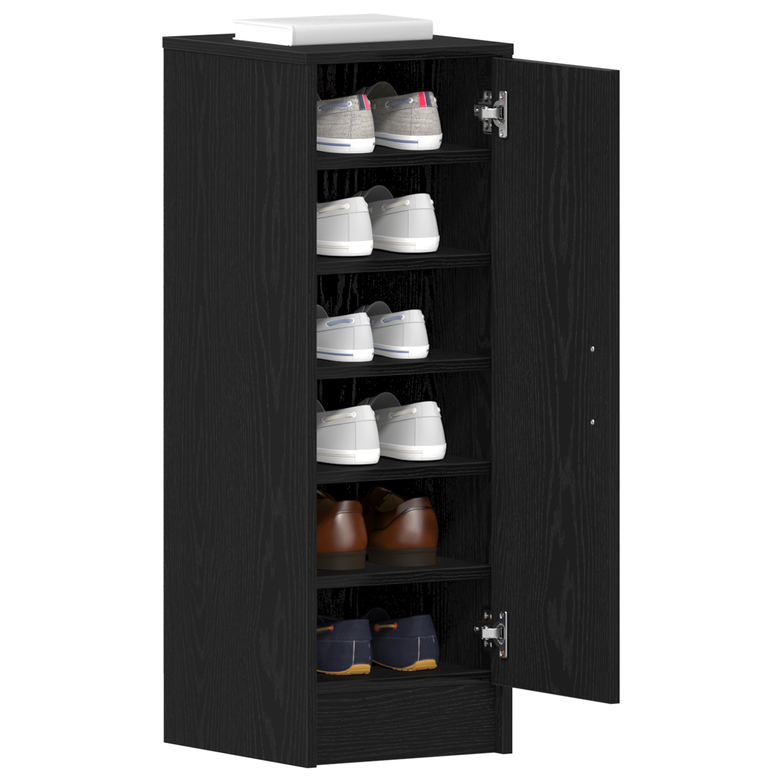 vidaXL Schoenenkast 32x35x92 cm bewerkt hout zwart eikenkleurig