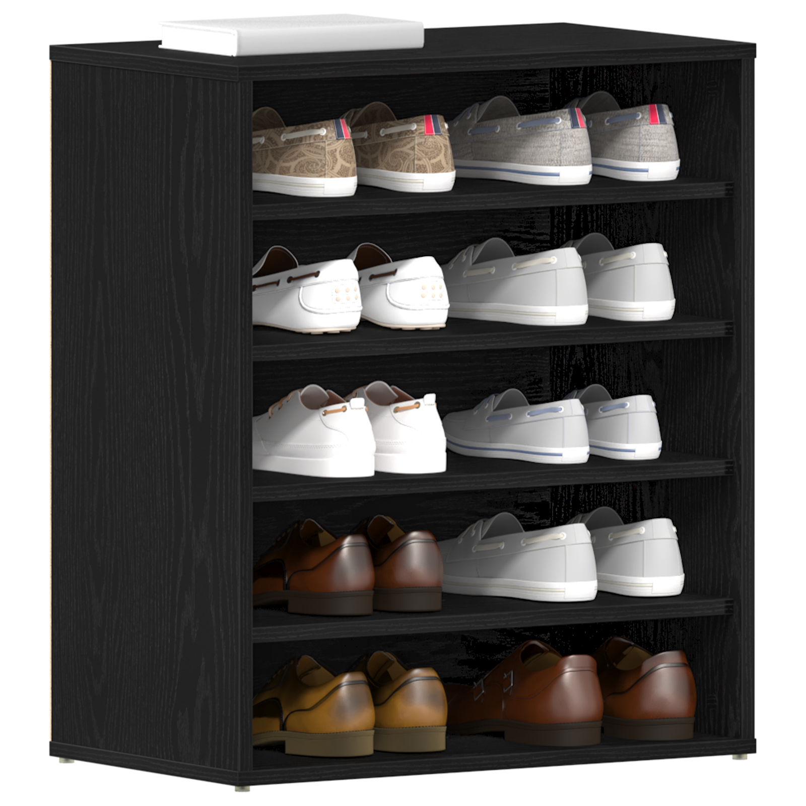 vidaXL Schoenenkast Zwart Eiken 60x35x70 cm Geengineerd Hout