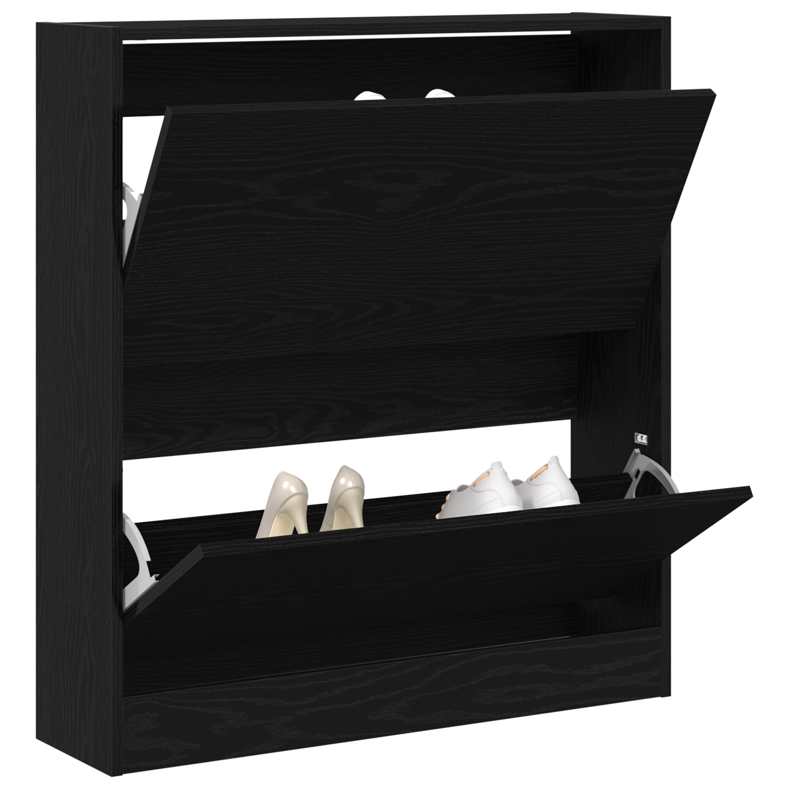 vidaXL Schoenenkast met klaplade 80x21x87,5 cm zwart eikenkleurig