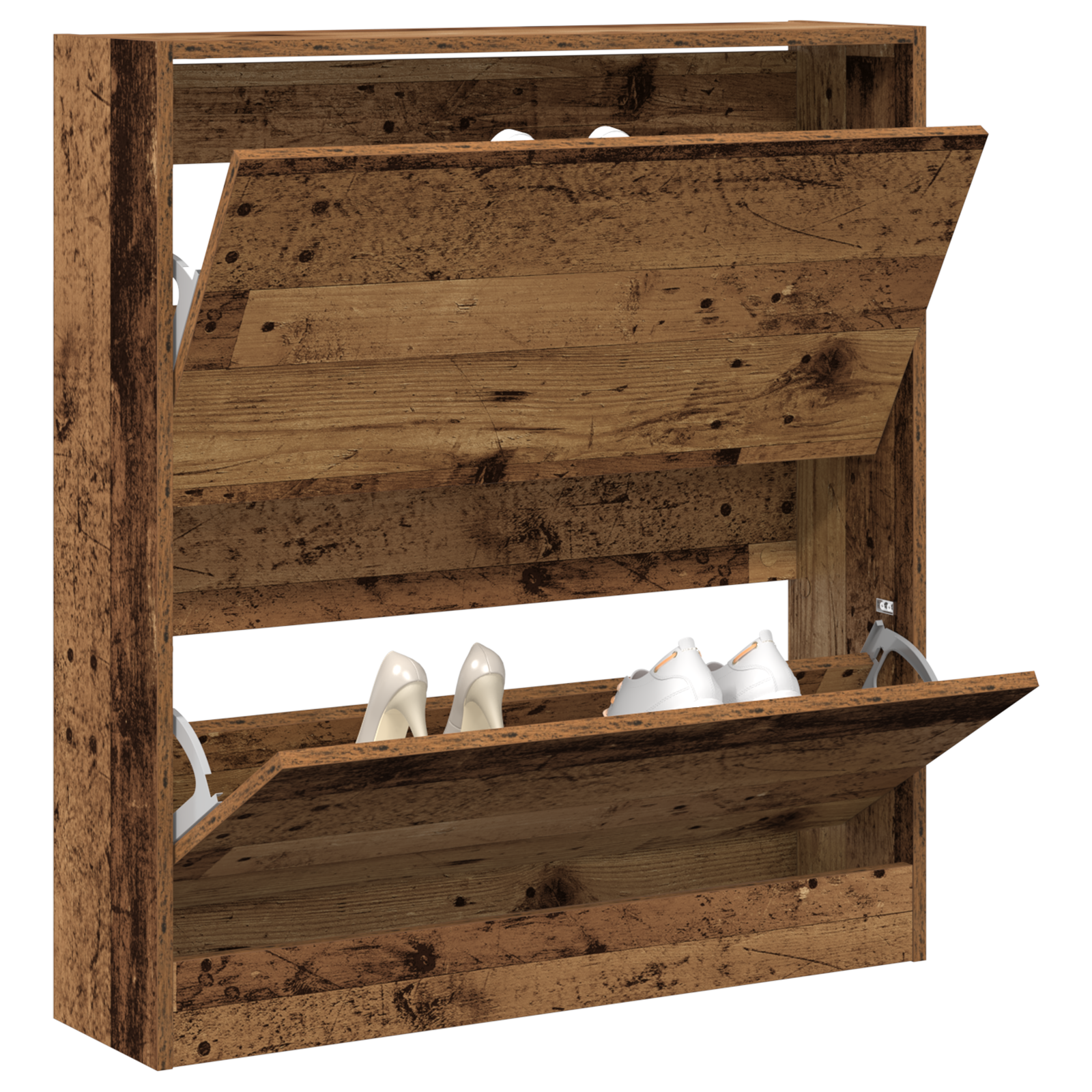 vidaXL Schoenenkast met klaplade 80x21x87,5 cm oud houtkleurig