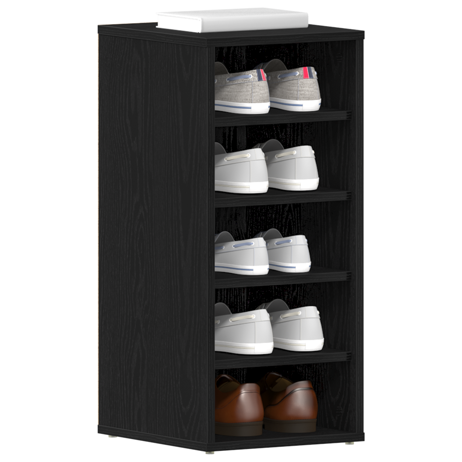 vidaXL Schoenenkast 2 Stuks Zwart Eiken 32x35x70 cm Bewerkt Hout