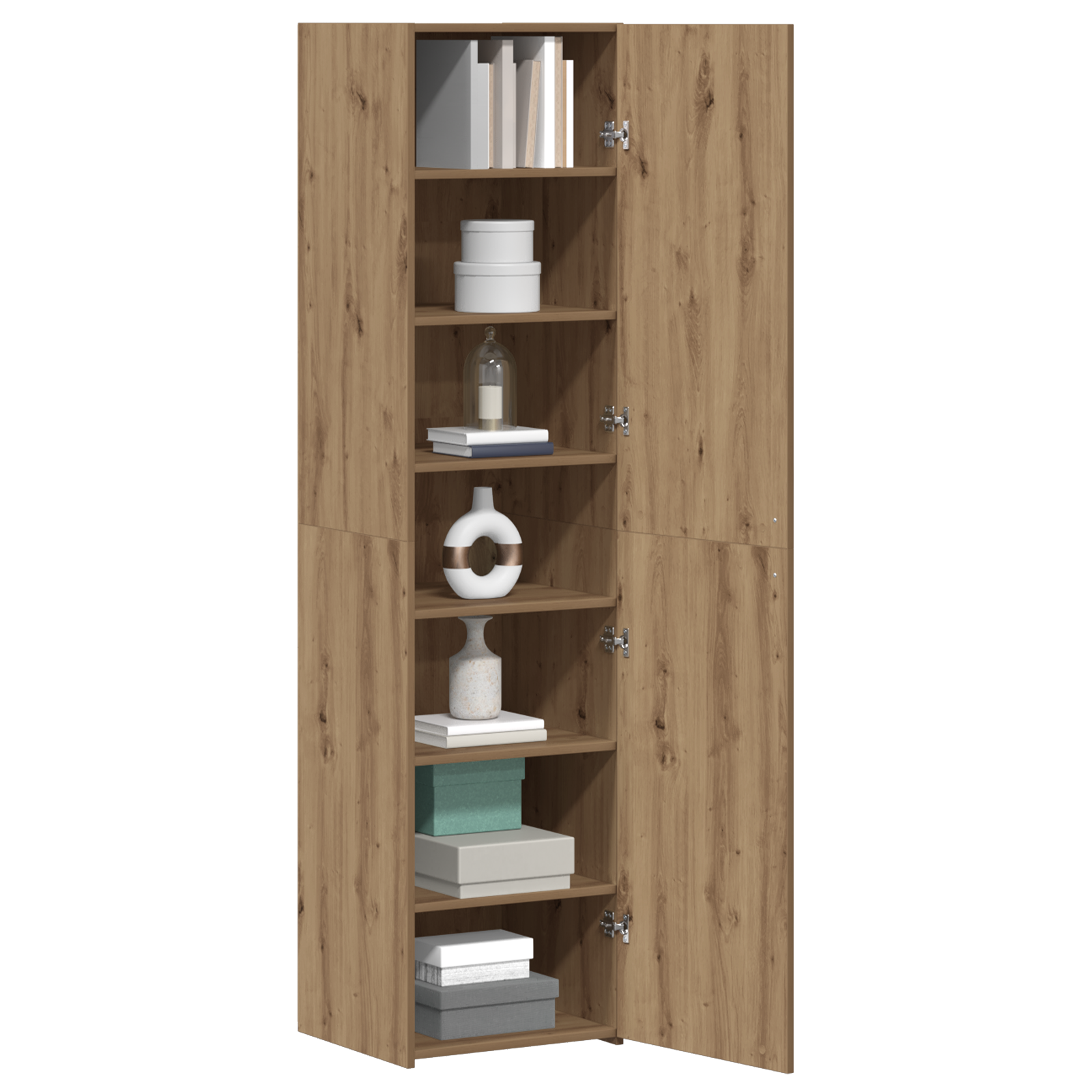 vidaXL Highboard Ambachtelijk Eikenhout 45x42.5x185 cm Gefabriceerd hout