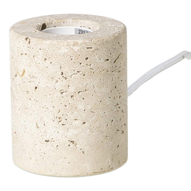 Xenos Lampvoet marmer Ahmed - beige - ø8x9.5 cm