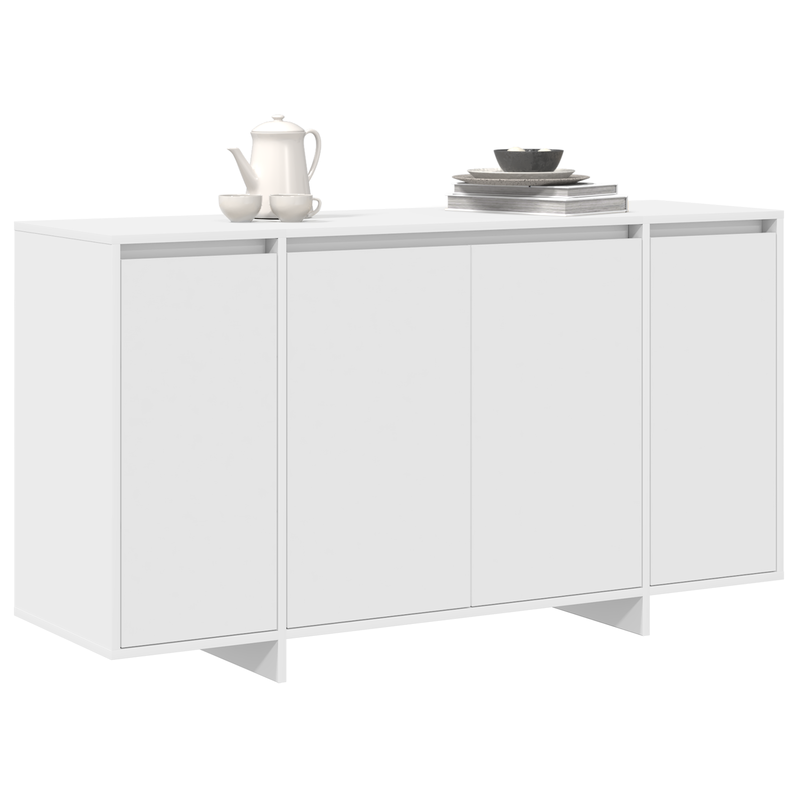 vidaXL Wit Dressoir 135x41x75 cm Gelaagd Hout