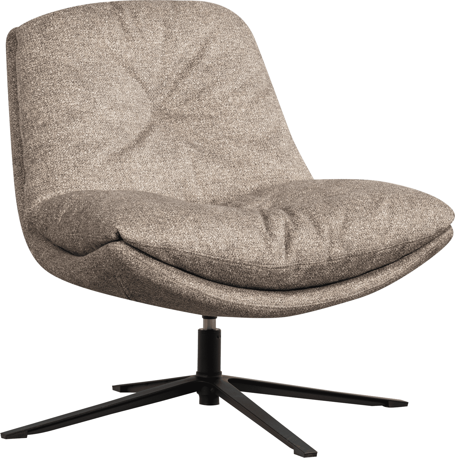 Arve draaifauteuil bedrukte stof naturel melange
