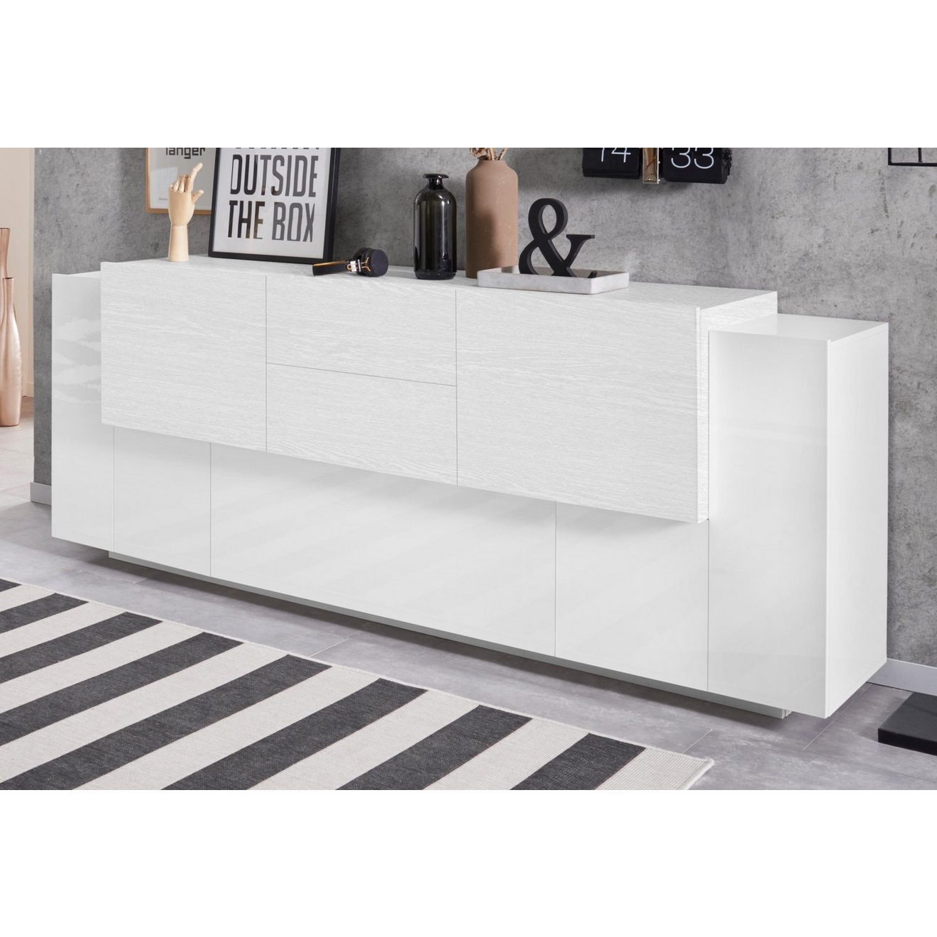 INOSIGN Dressoir Coro, commode, kast, buffet, greeploos met legplanken