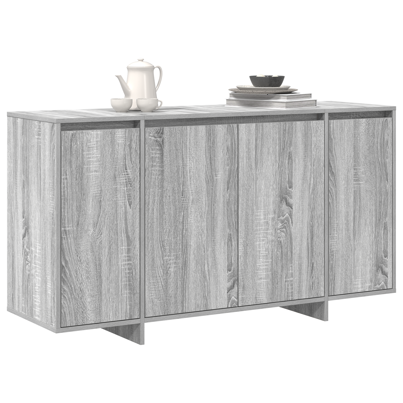 vidaXL Dressoir Grijs Sonoma 135x41x75 cm Kunststof