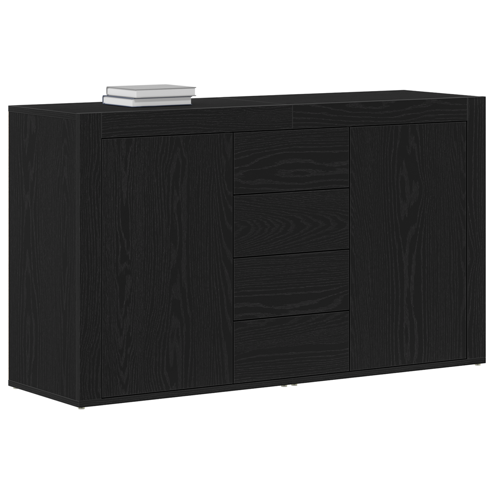 vidaXL Dressoir Zwart Eiken 120x36x69 cm Gemaakt van Hout
