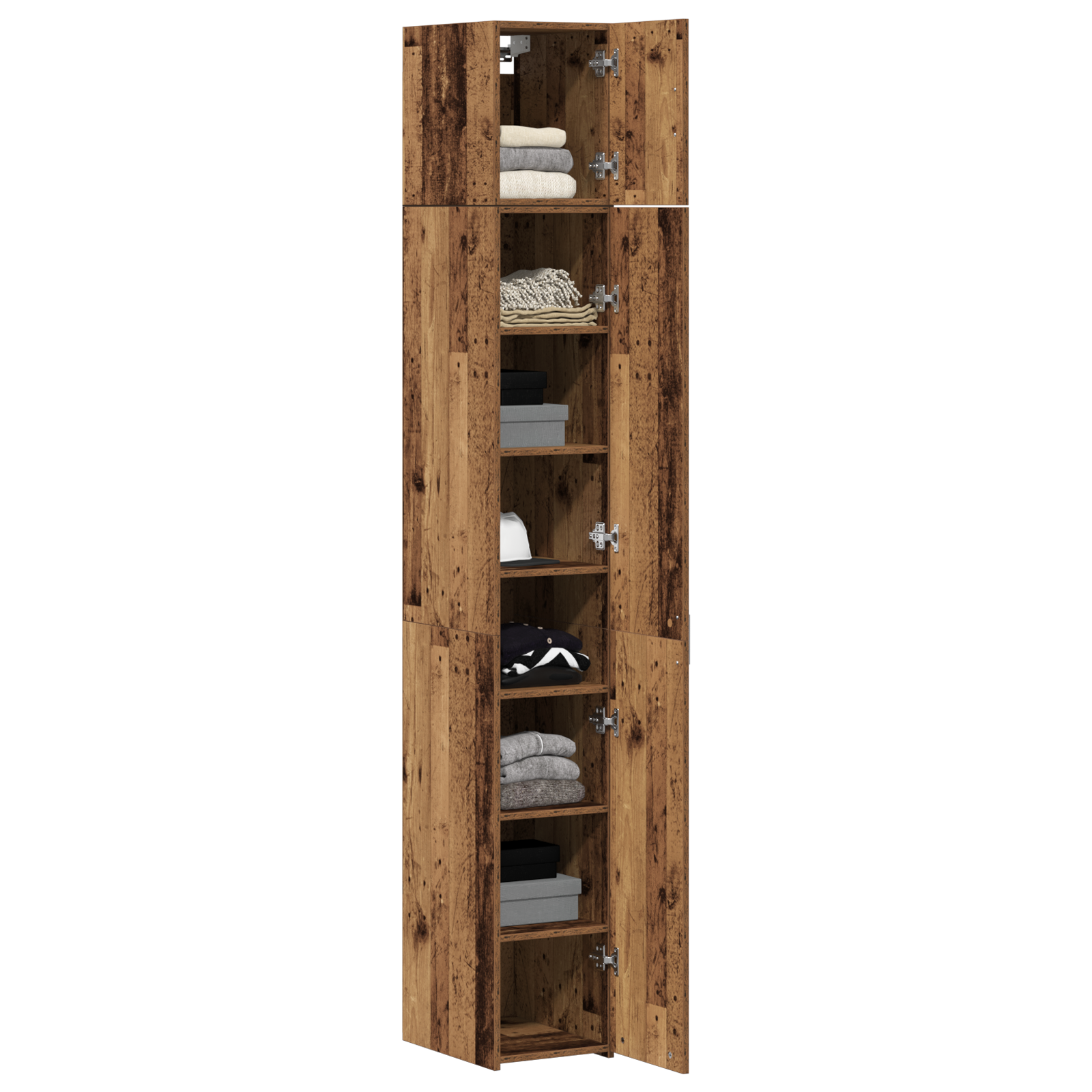 vidaXL Slanke Opbergkast Oud Hout 30x42.5x225 cm