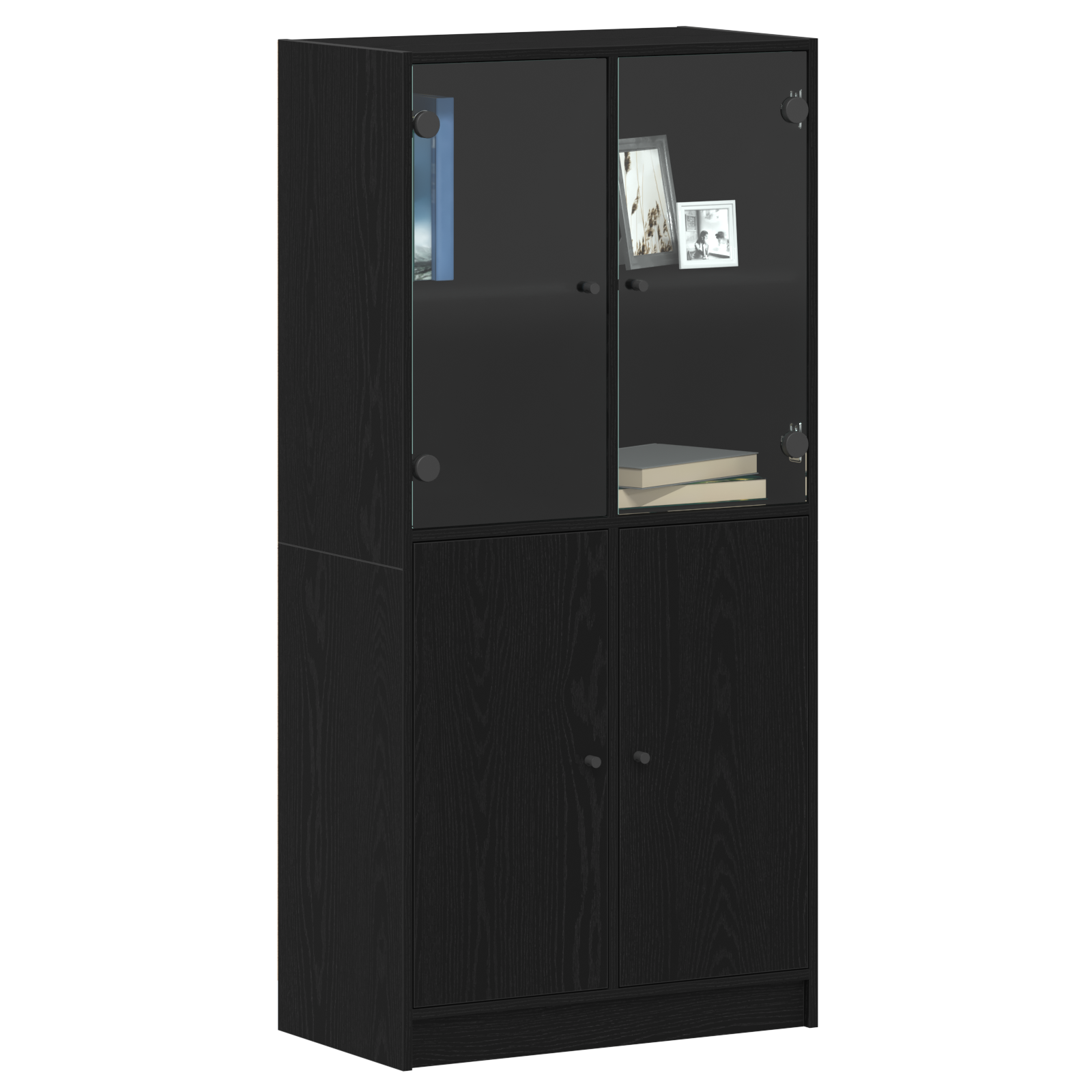 vidaXL Hoge kast met deuren 68x37x142 cm bewerkt hout zwart eikenkleur