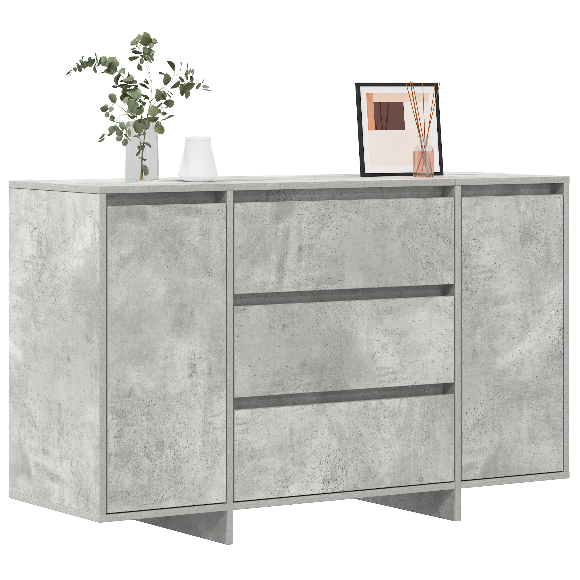 vidaXL Dressoir 120x41x75 cm bewerkt hout betongrijs