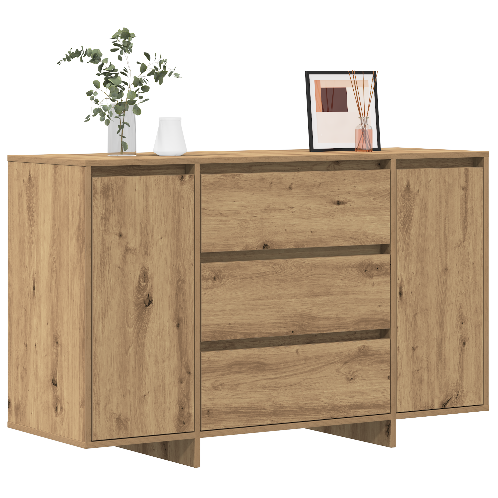 vidaXL Dressoir 120x41x75 cm bewerkt hout artisanaal eiken