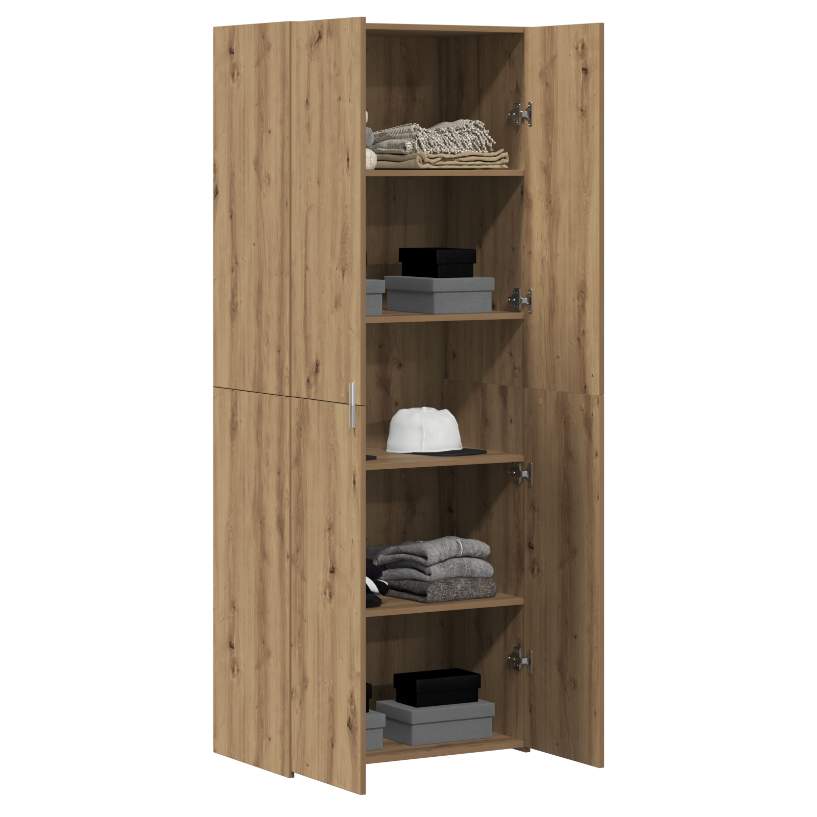 vidaXL Dressoir Artisan Eiken 70x42,5x185 cm Bewerkt Hout