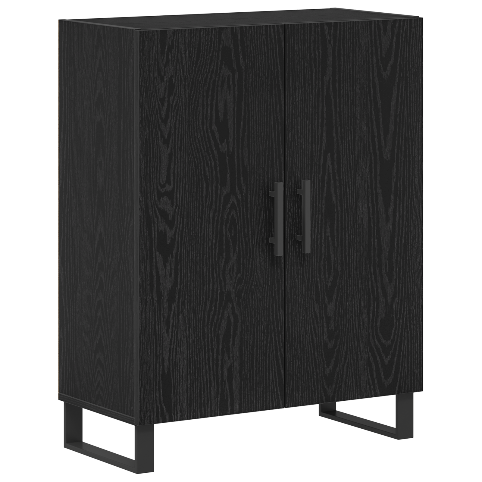 vidaXL Highboard Zwarte Eiken 69,5x34x180 cm Geëngineerd Hout