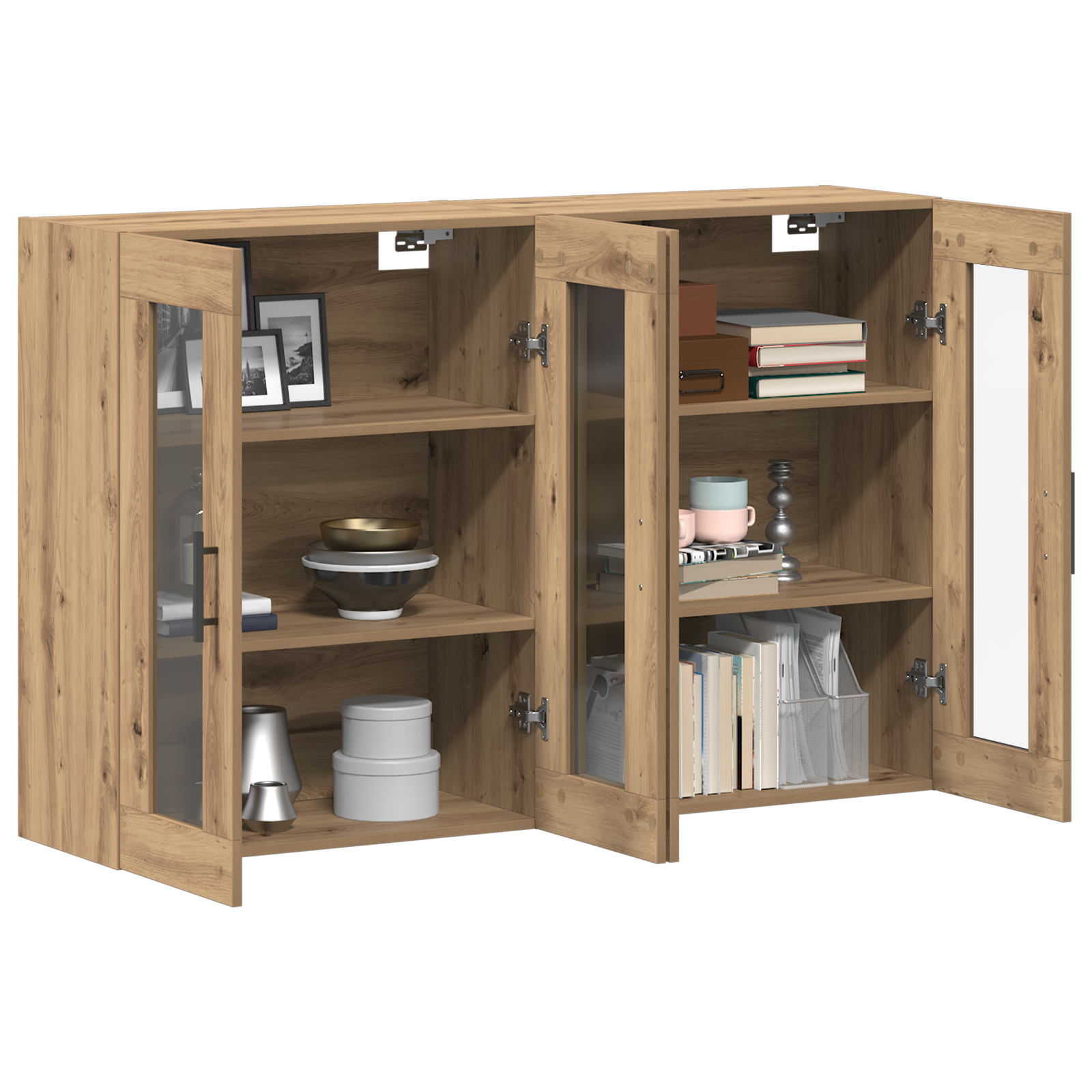 vidaXL Wandkasten 2 Stuks Artisan Eiken 69,5 x 34 x 90 cm Gelaagd Hout