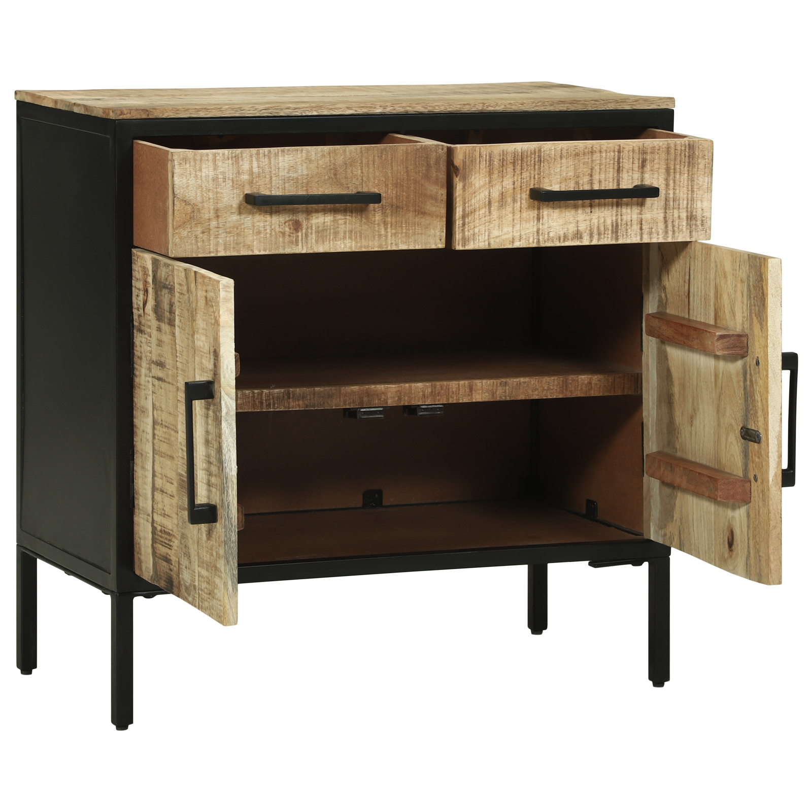 vidaXL Dressoir 70x35x70 cm Massief Ruw Mango Hout