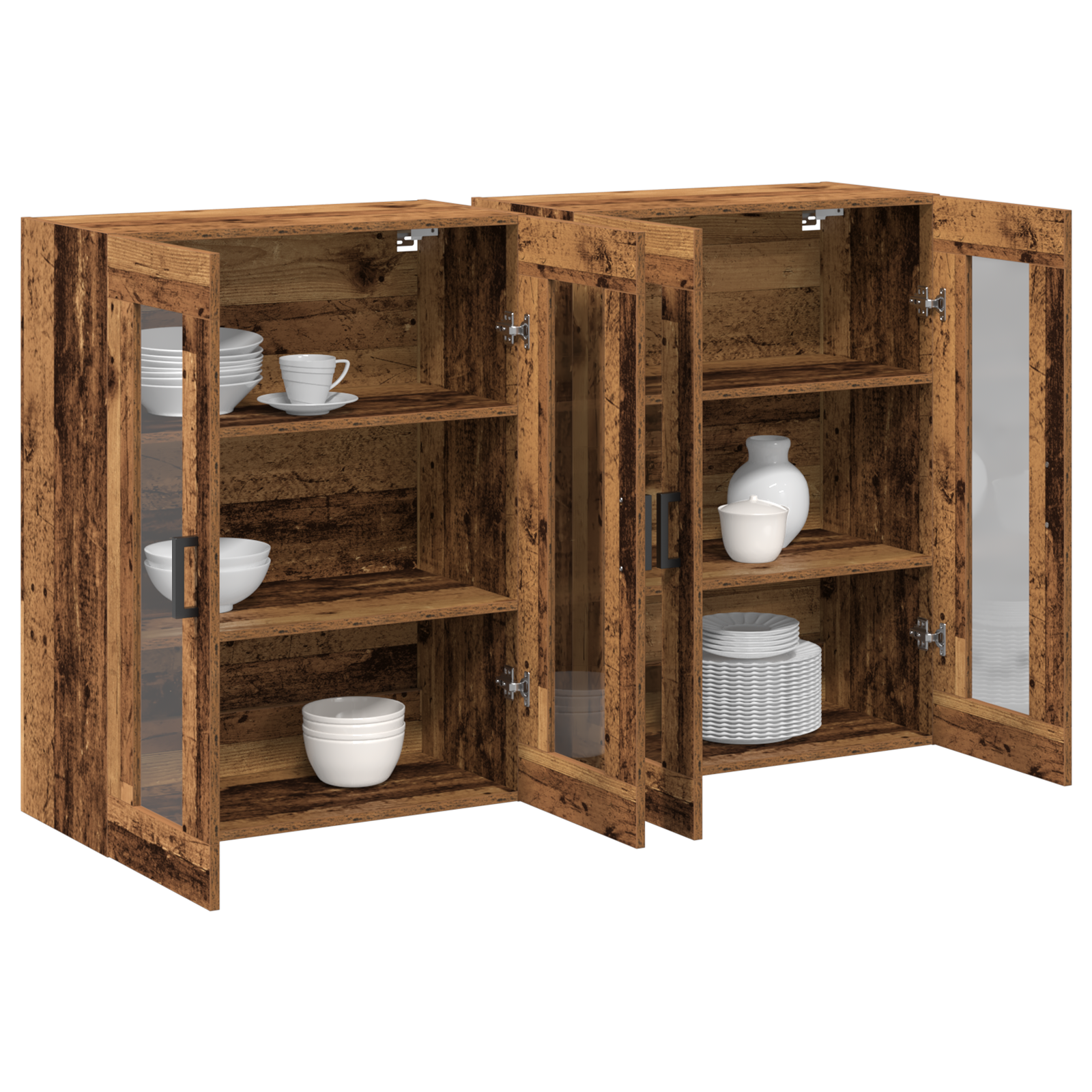 vidaXL Wandkasten 2 stuks Oud Hout 69,5 x 34 x 90 cm Geengineerd Hout