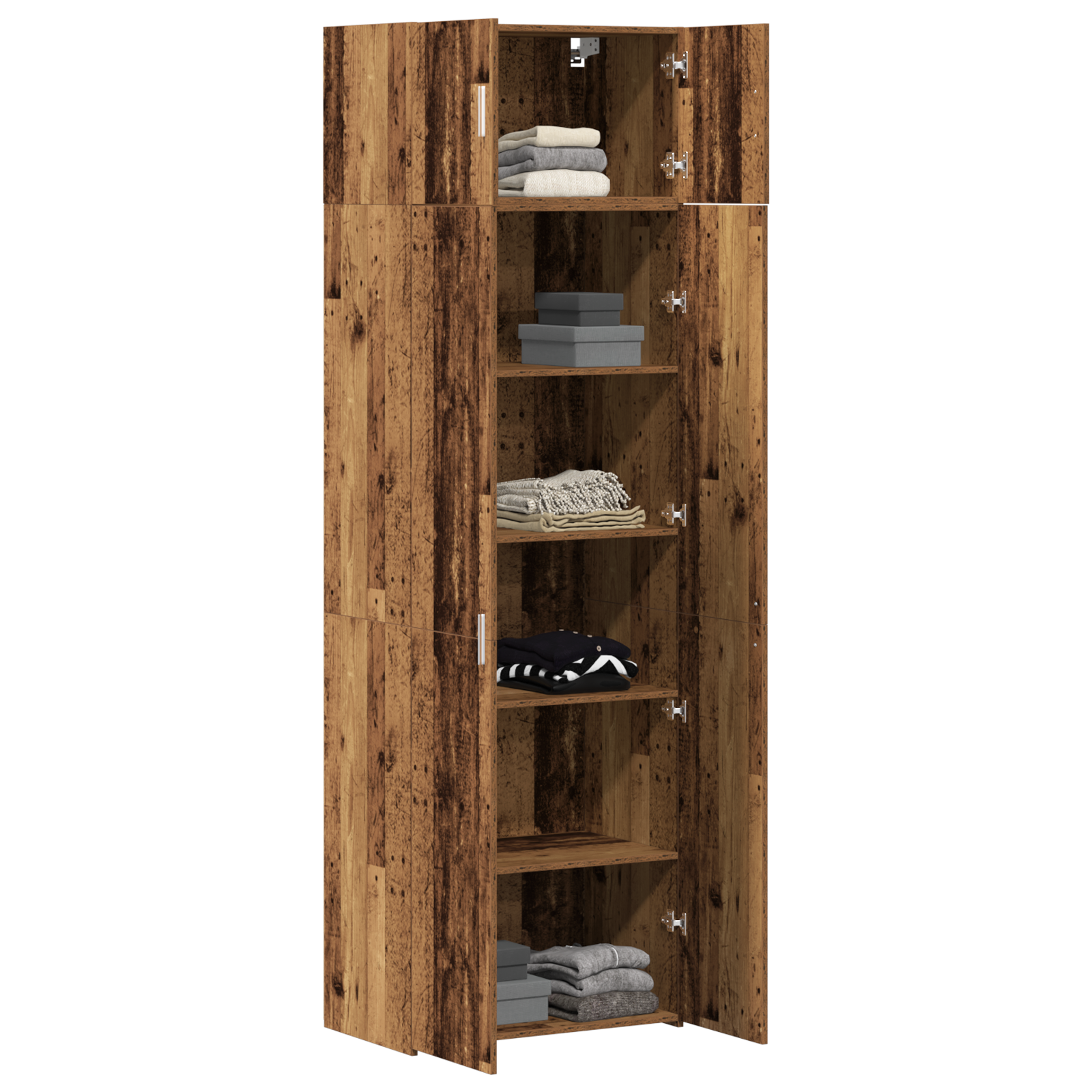 vidaXL Opbergkast 70x42,5x225 cm bewerkt hout oud houtkleurig