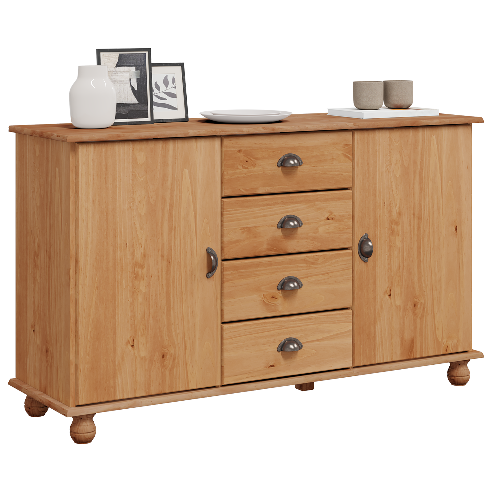 vidaXL Dressoir ASKIM 133,5x40x79 cm massief grenenhout