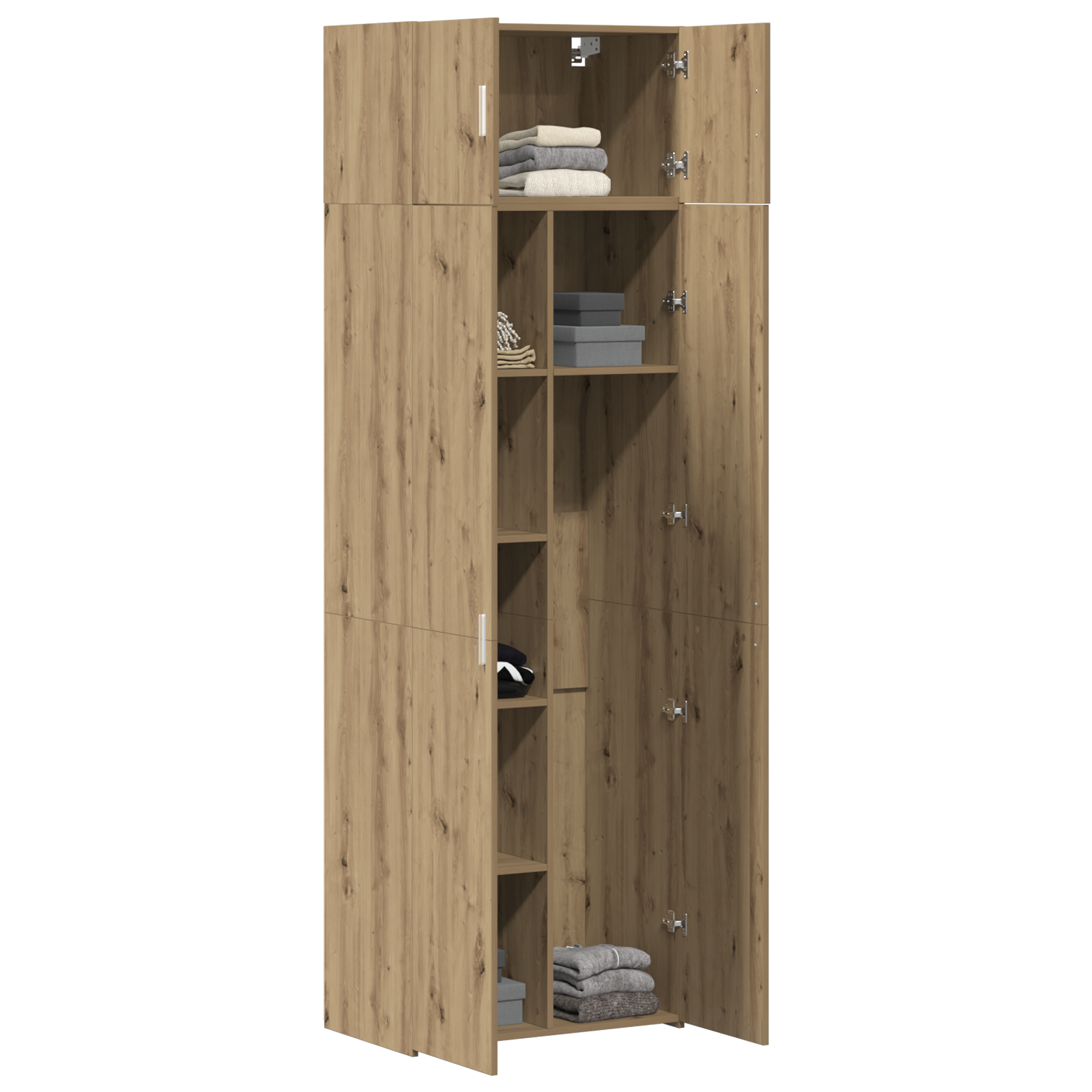 vidaXL Opbergkast 70x42,5x225 cm bewerkt hout artisaal eiken