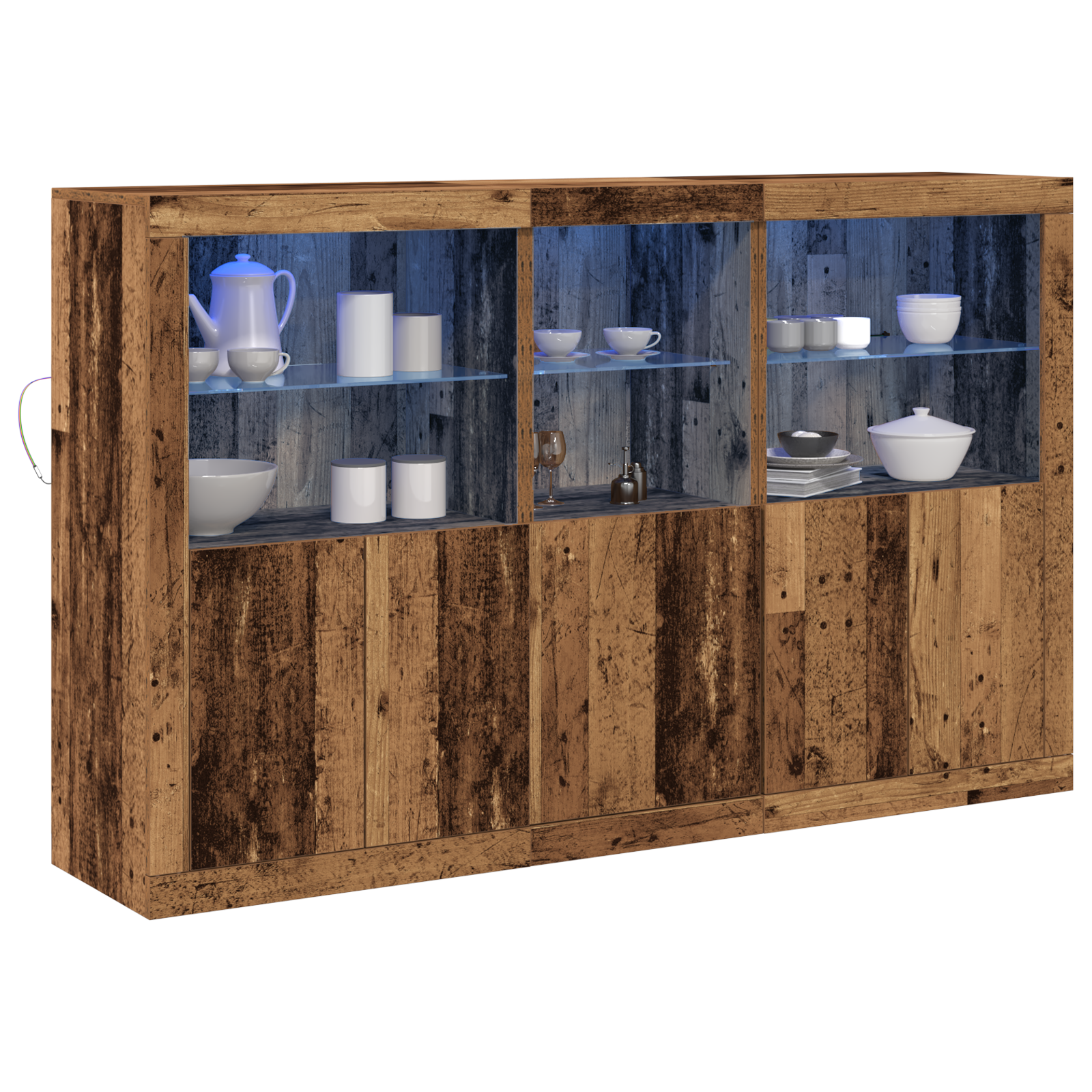 vidaXL Sideboard met LED Verlichting Oude Hout 162x37x100 cm Geengineerd Hout