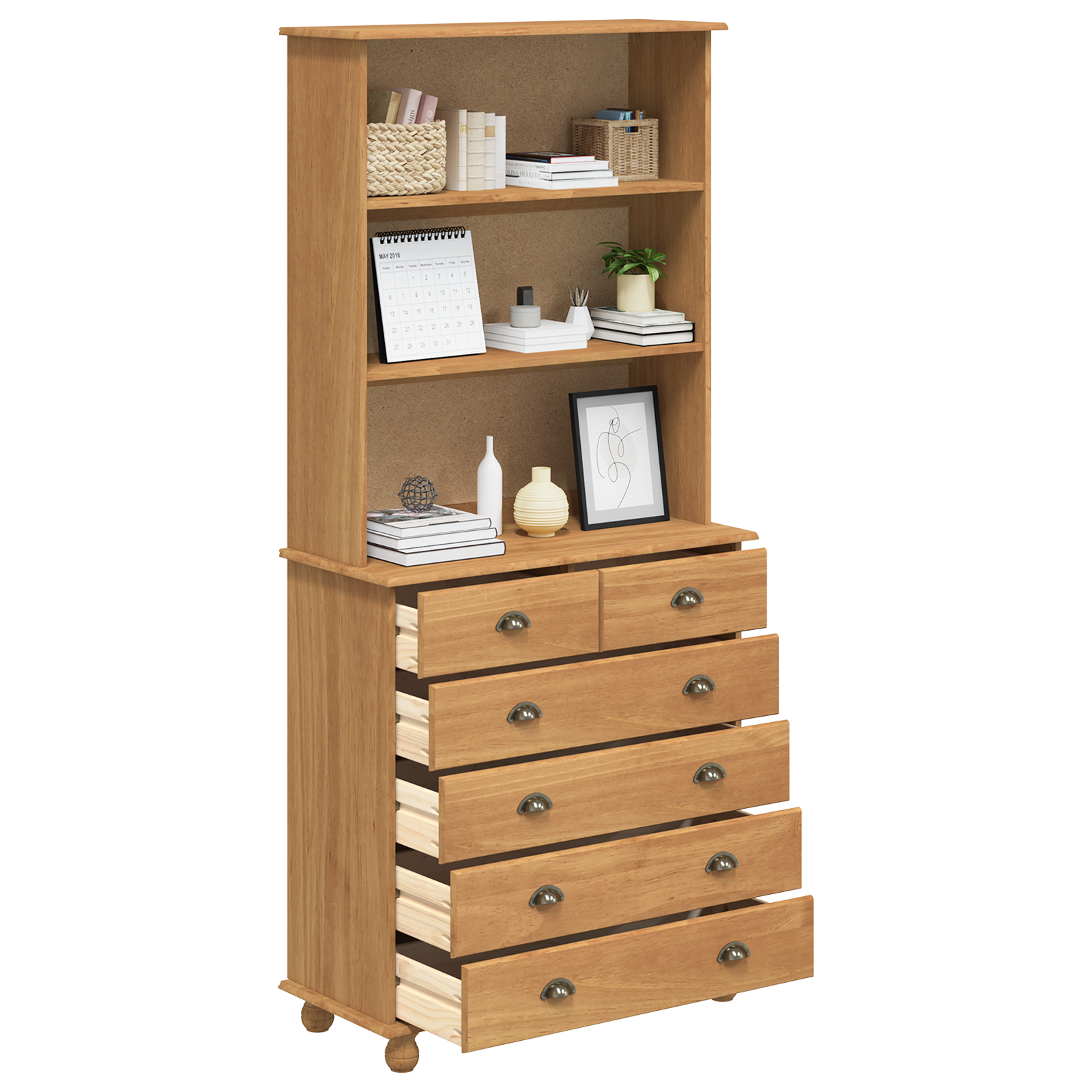 vidaXL Hangkast 'ASKIM'Honingbruin 91x40x199,5 cm Massief Hout