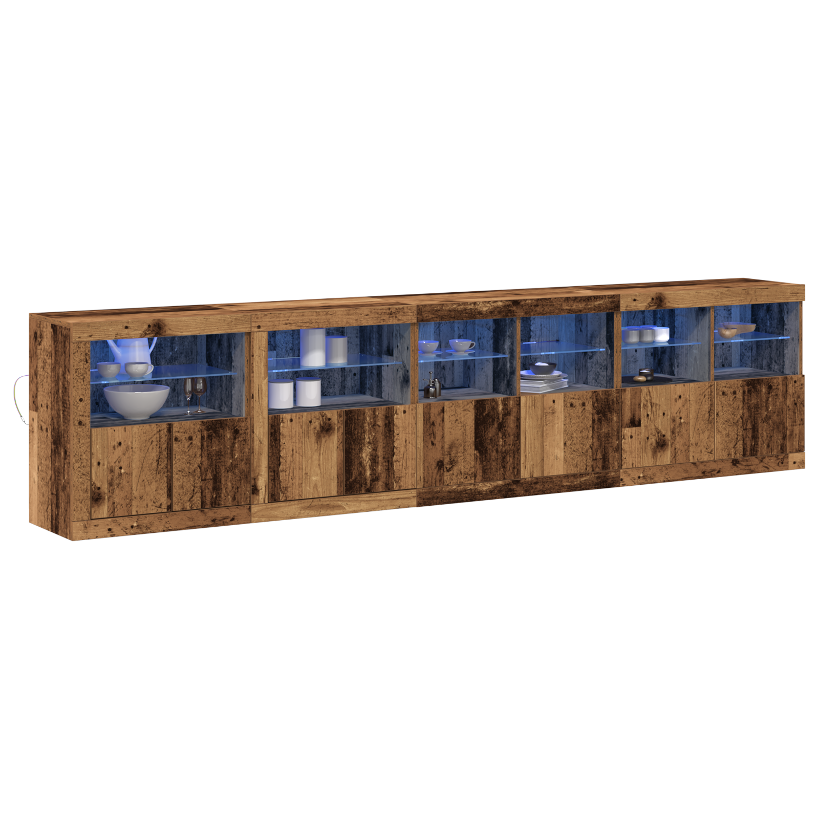 vidaXL Dressoir met LED Lichten Oude Hout 283x37x67 cm Engineered Wood