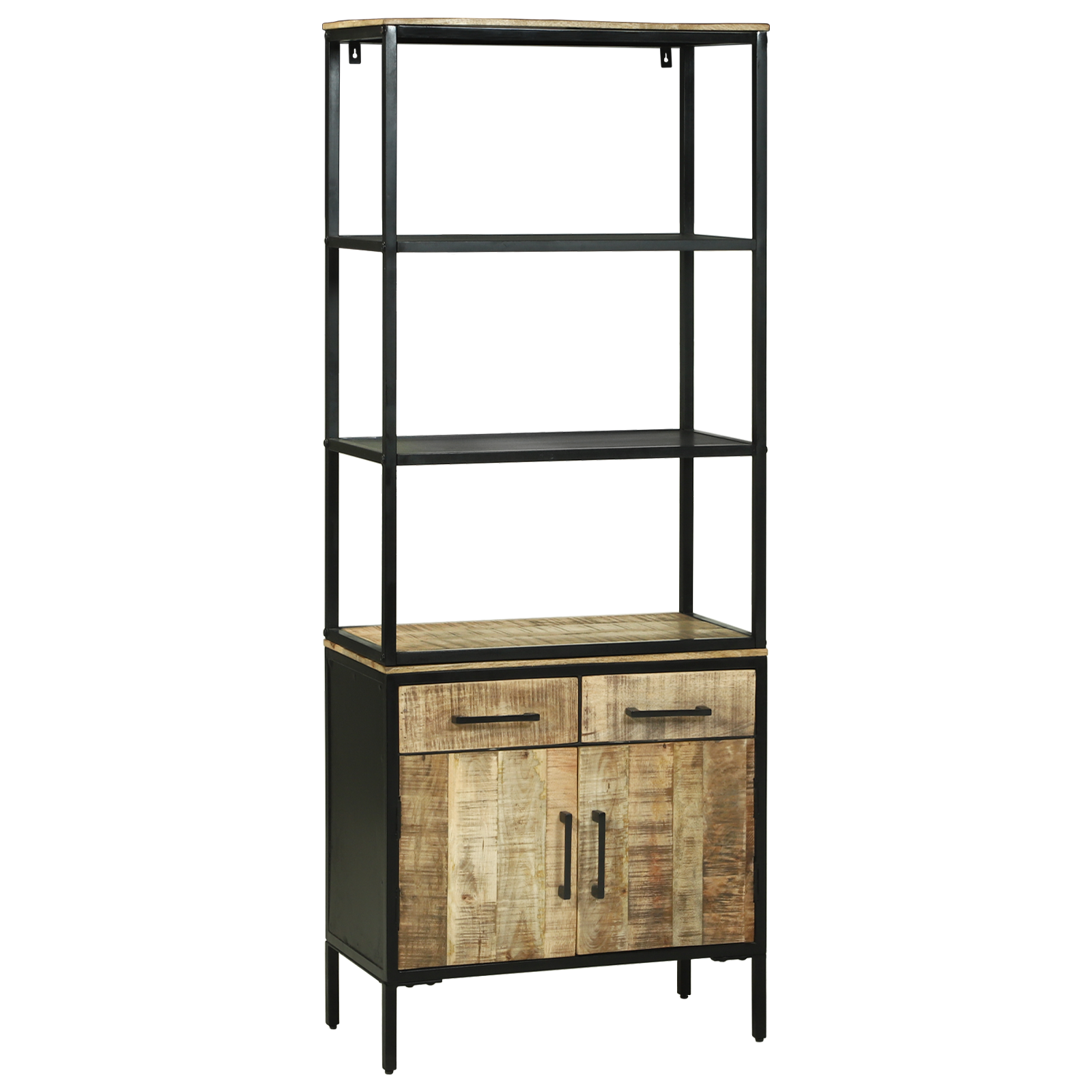 vidaXL Hoge kast 70x35x180 cm massief ruw mangohout