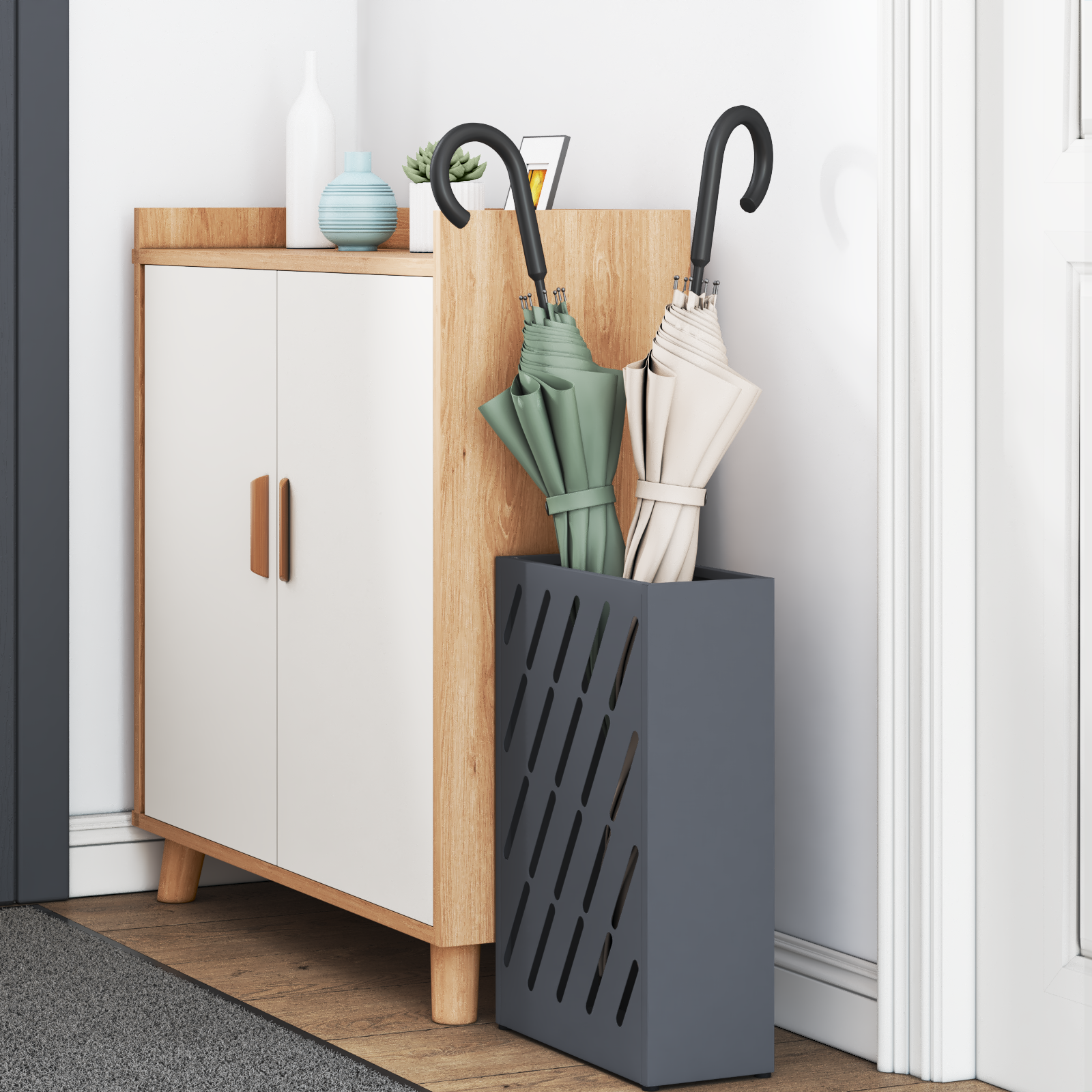vidaXL Paraplustandaard - Anthraciet - 28x12x41 cm - Van Staal