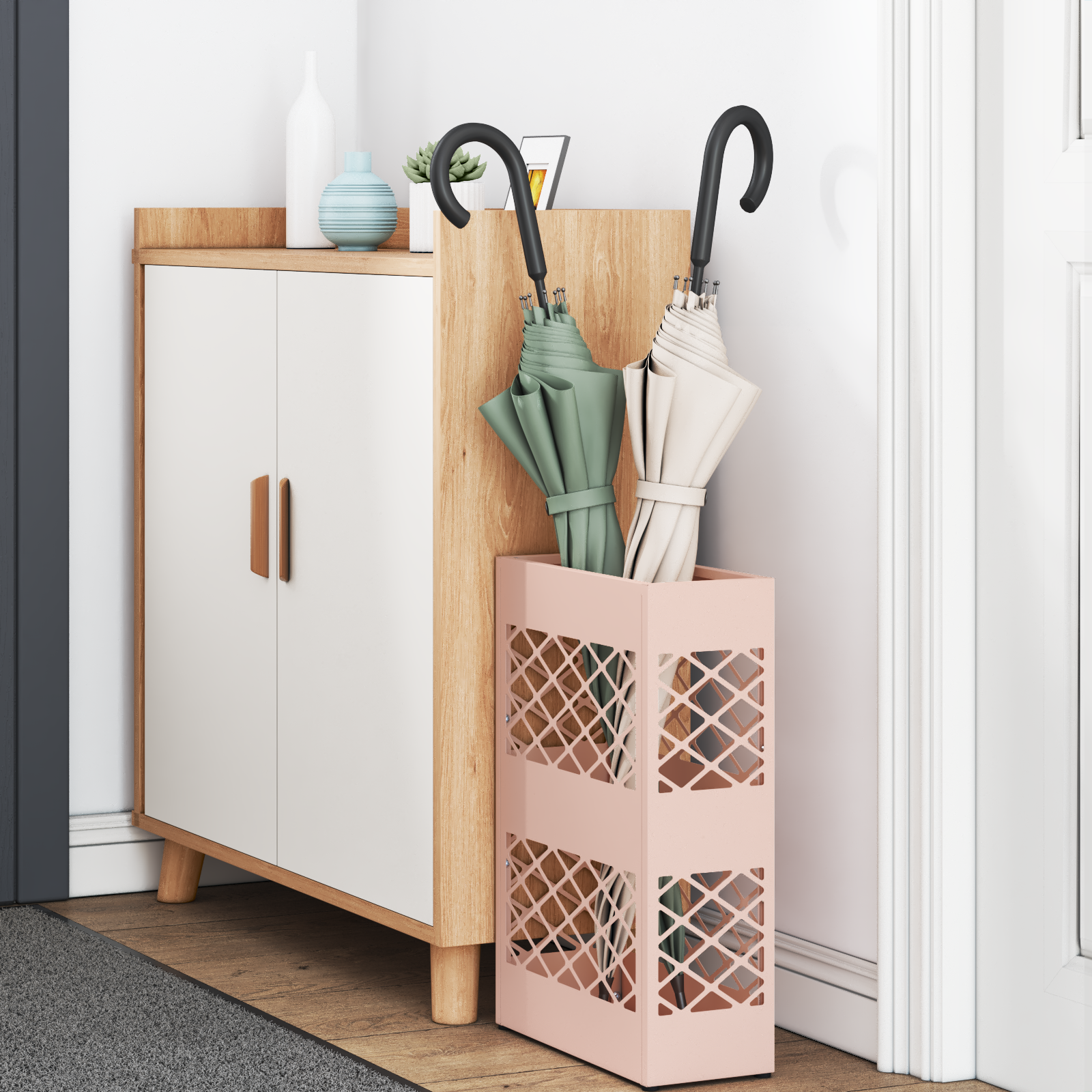 vidaXL Roze Paraplustandaard 28x12x41 cm Staal