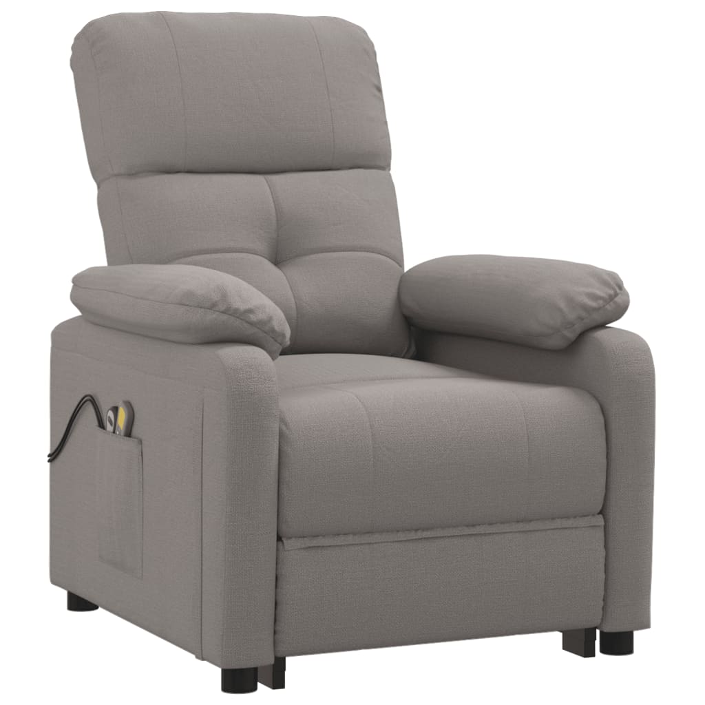 vidaXL Massagestoel elektrisch stof taupe
