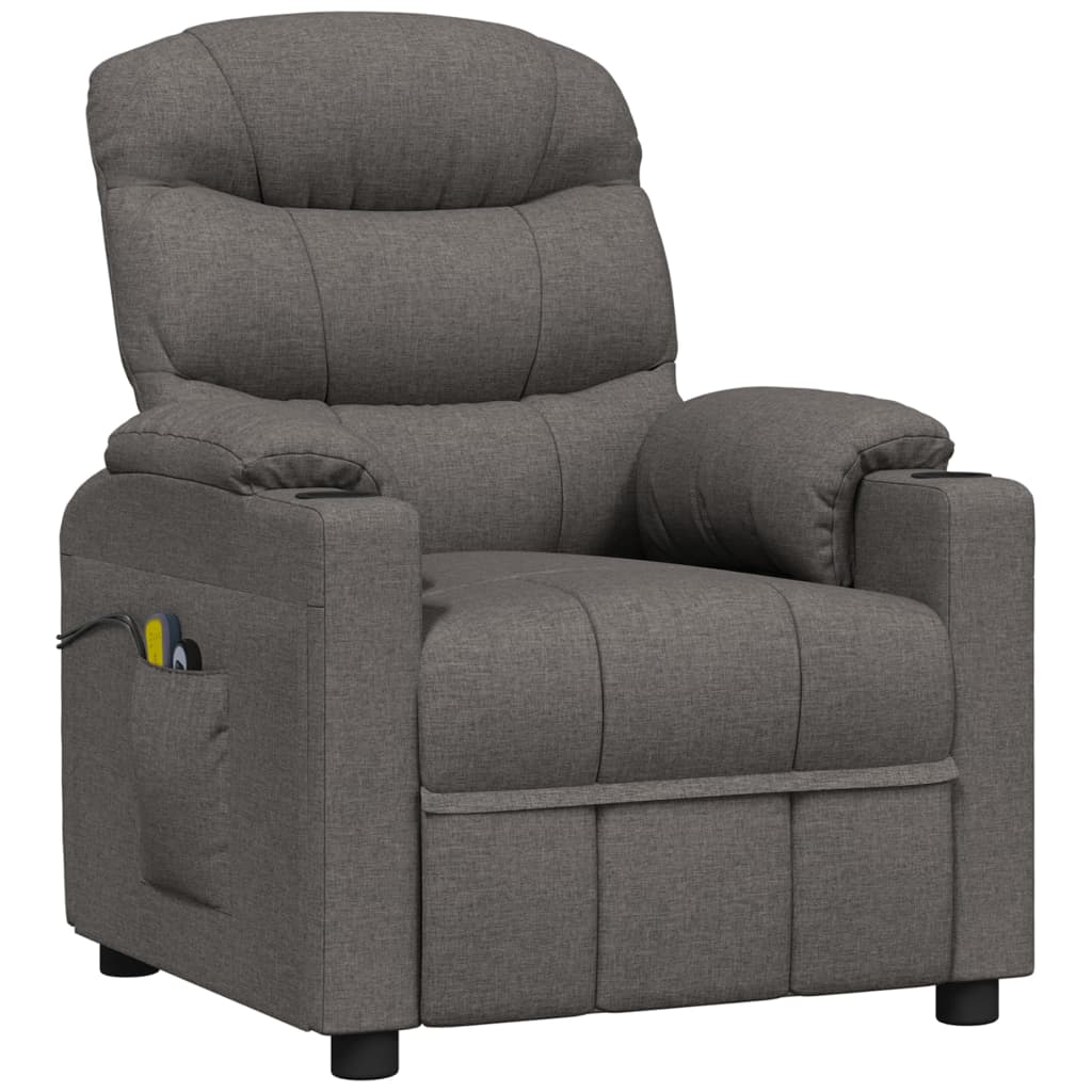 vidaXL Massagestoel elektrisch stof donkergrijs