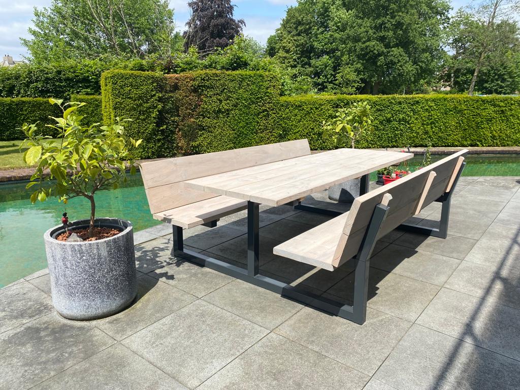 Industrielemeubelshop Douglas picknicktafel Eros 150 x 170 x 76 cm | OUTLET