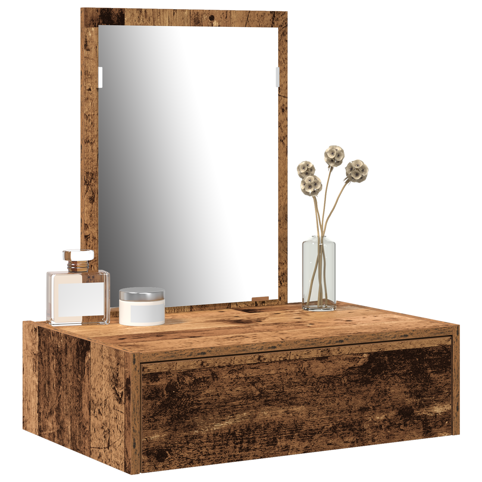 vidaXL Wandhanger Kaptafel Oud Hout 60x40x70 cm