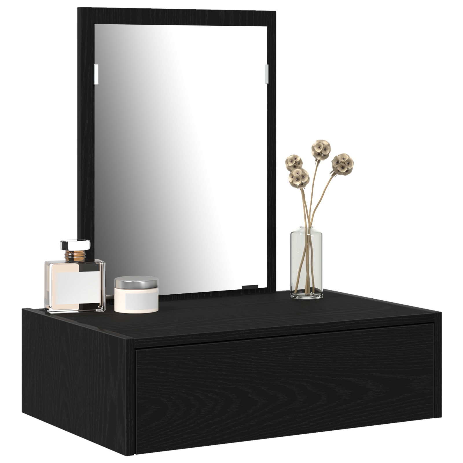 vidaXL Wandkaptafel Zwart Eiken 60x40x70 cm