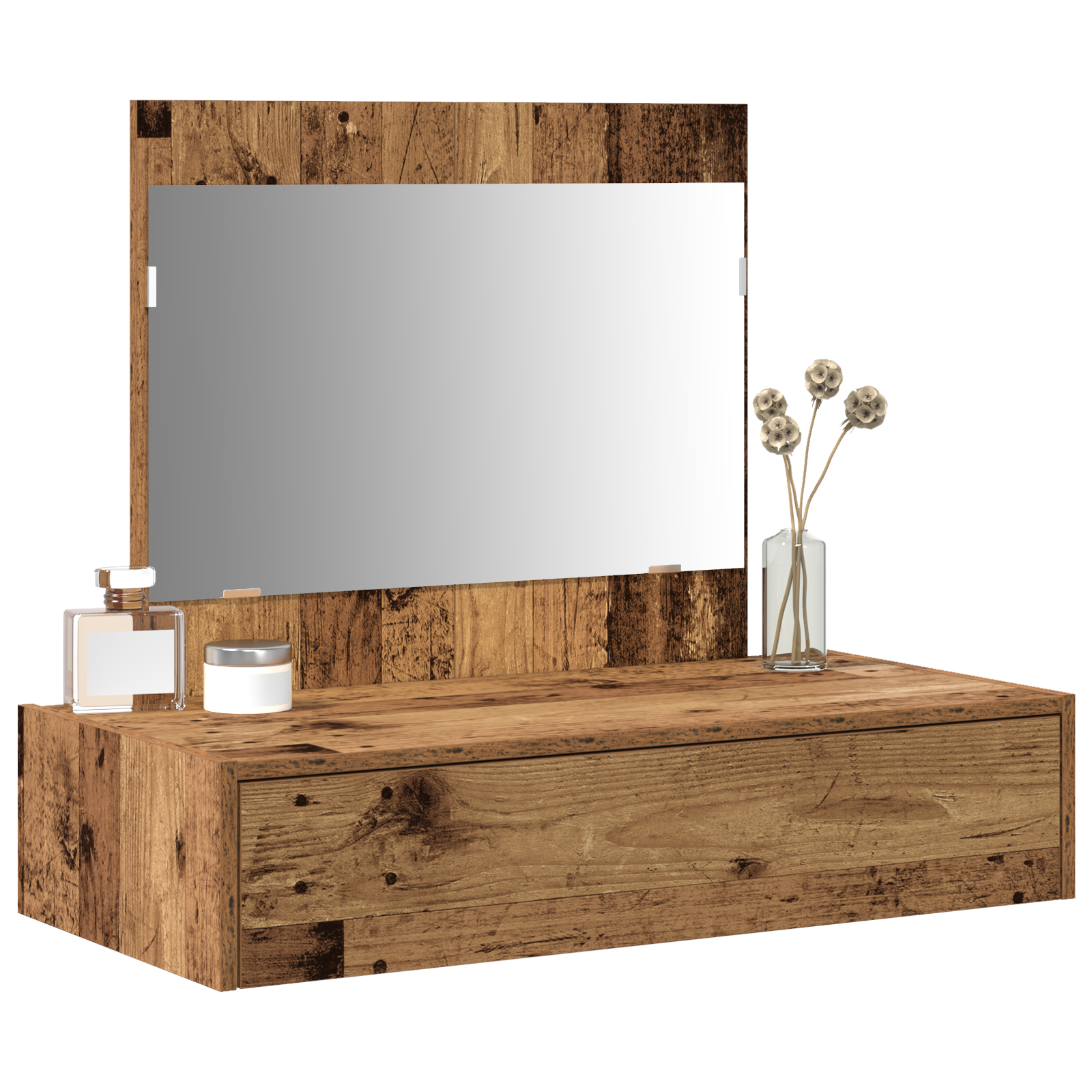 vidaXL Wandkaptafel Oud Hout 83x40x70 cm