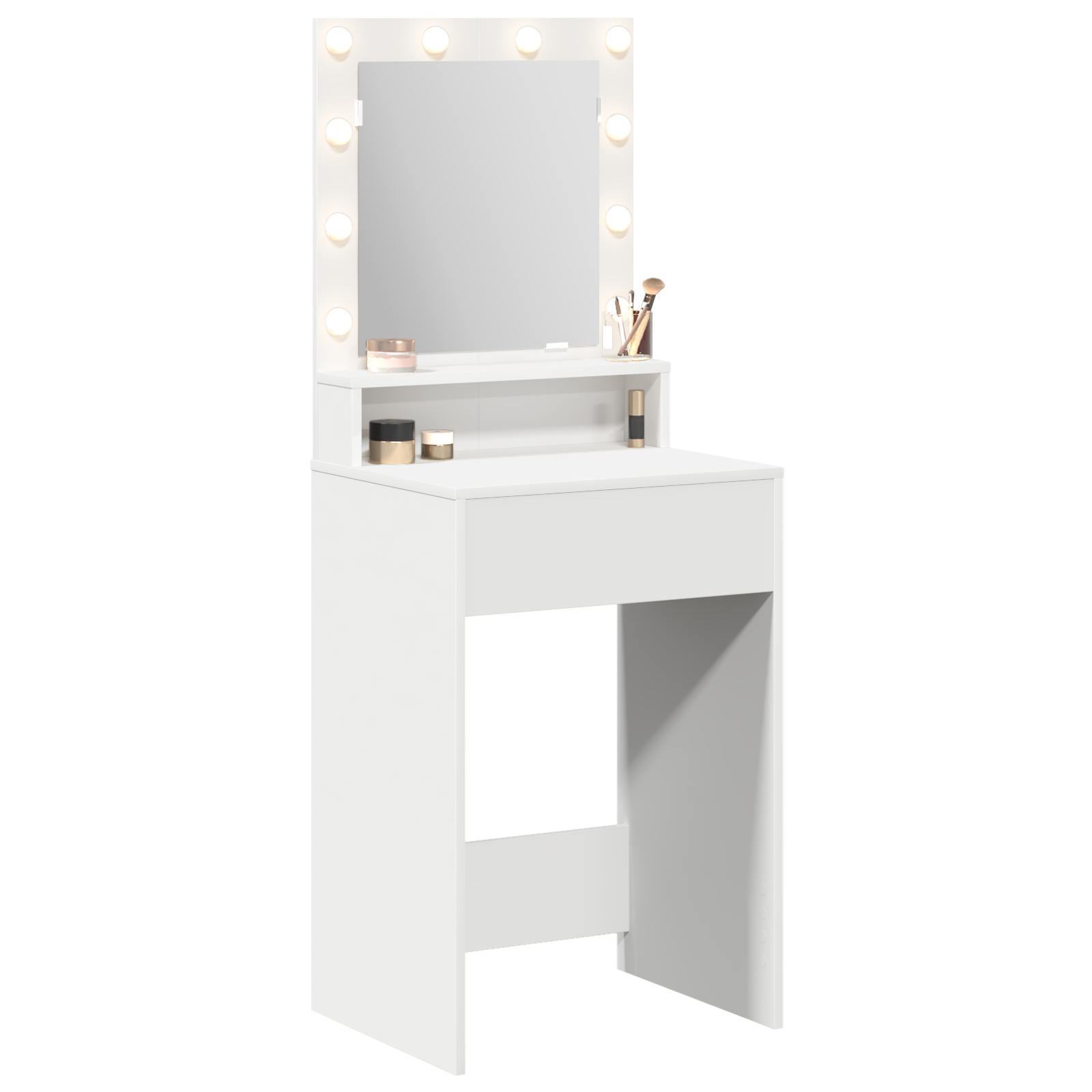 vidaXL Witte Toilettafel met LED-Verlichting, 50x41x135 cm
